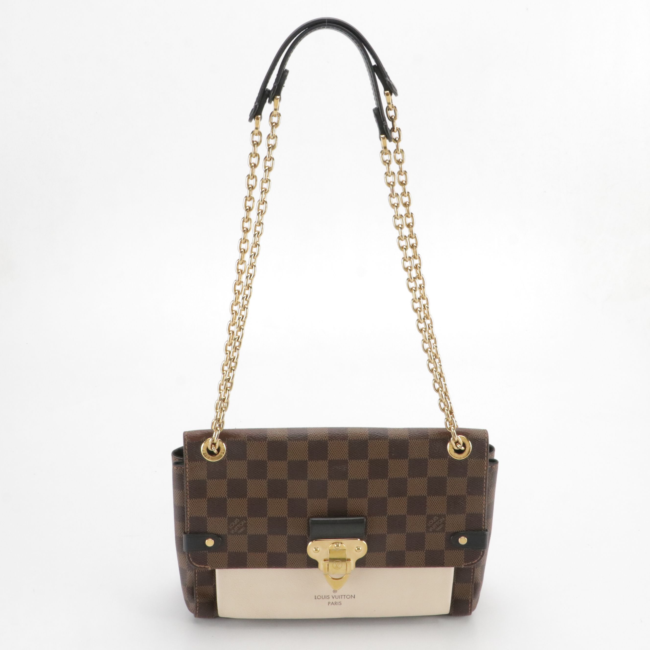Louis Vuitton Vavin PM Chain Strap Bag in Damier Ebene Canvas & Calfskin Leather