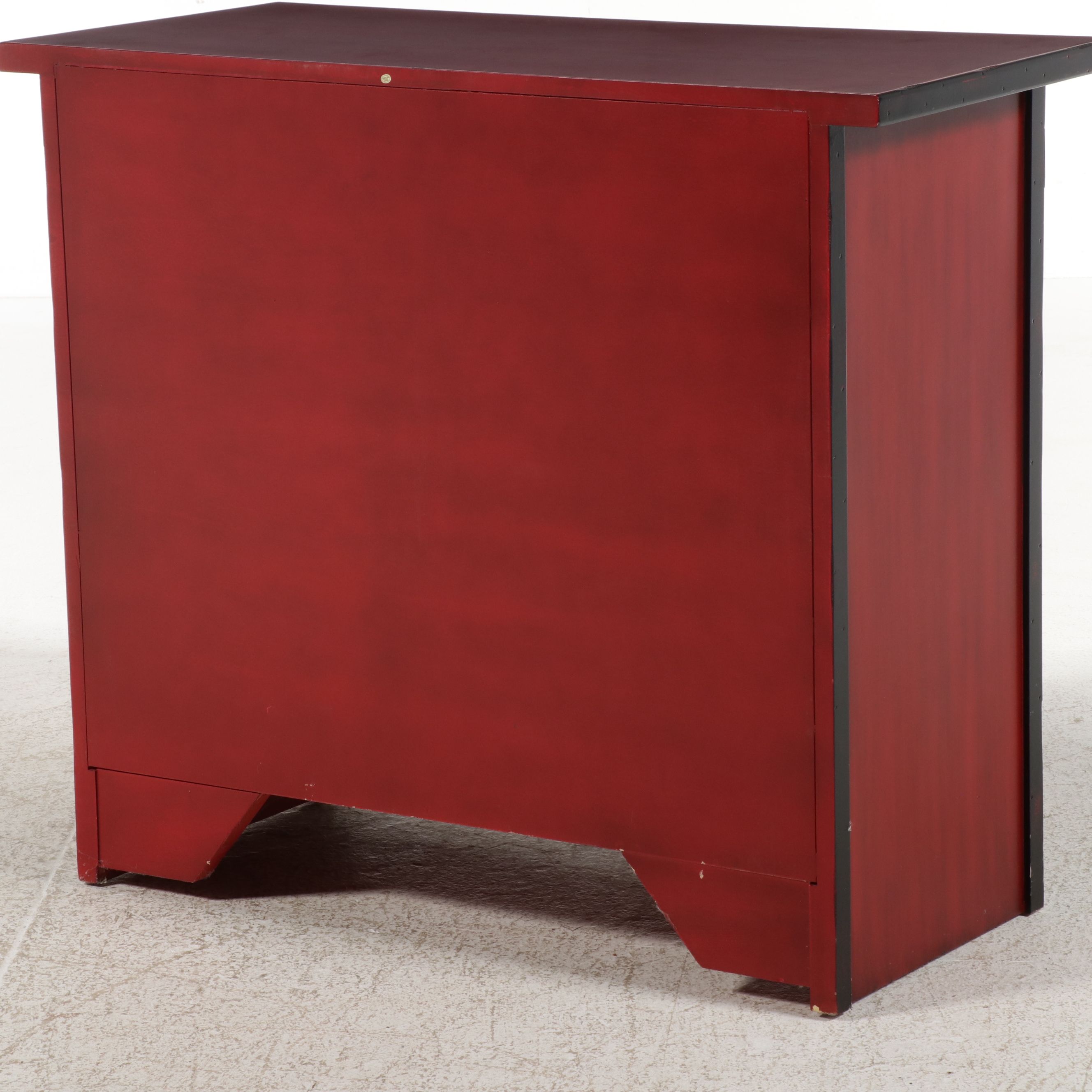 Tibetan Style Hand-Painted Lacquered Cabinet, Late 20th/21st Century