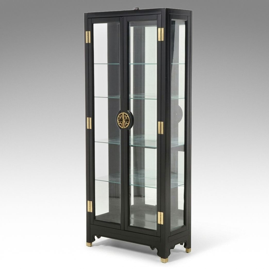 American of Martinsville Chinoiserie Style Curio Cabinet, 1986