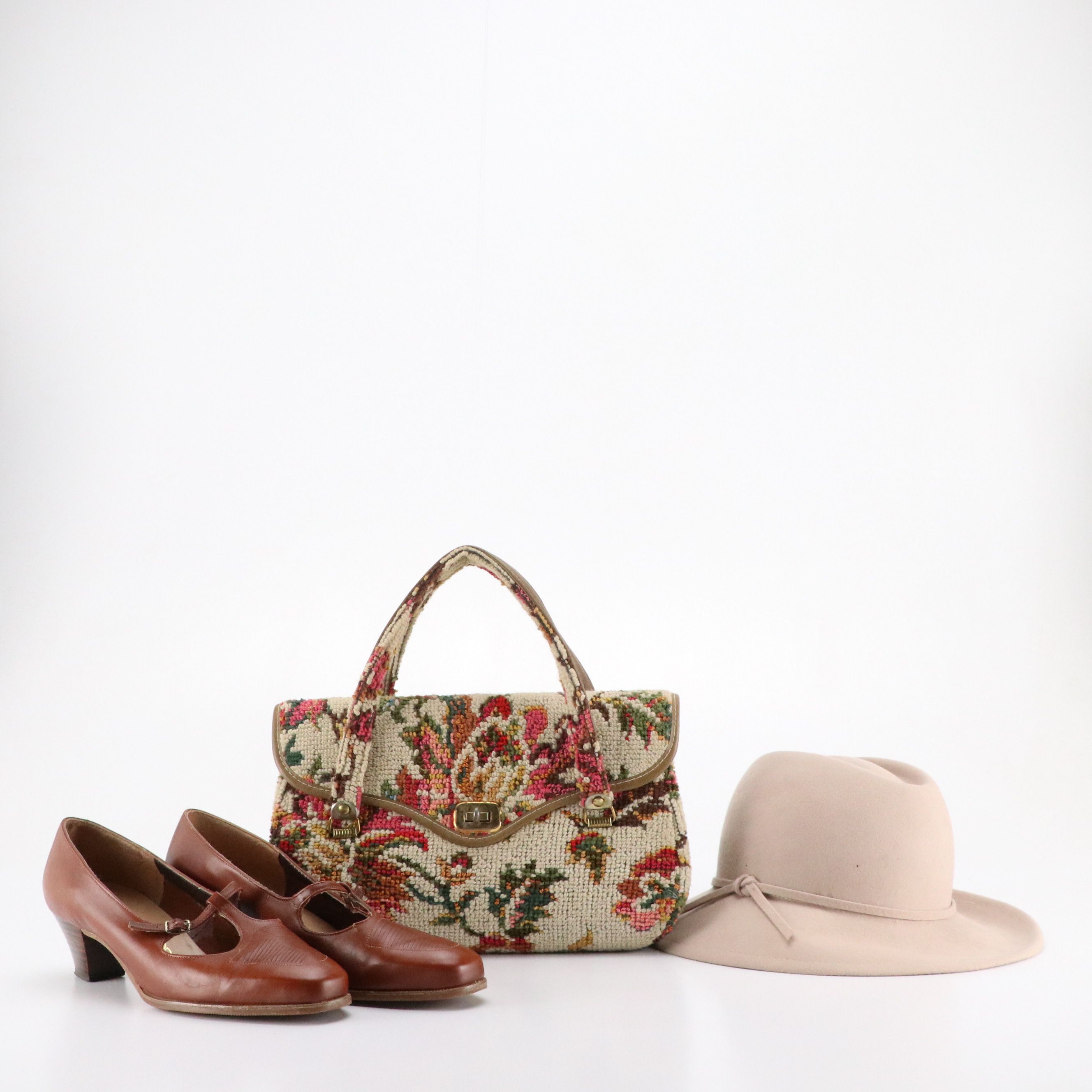 Vintage Curated 1970's Daywear Ensemble Featuring Velveteen Maxi Skirt