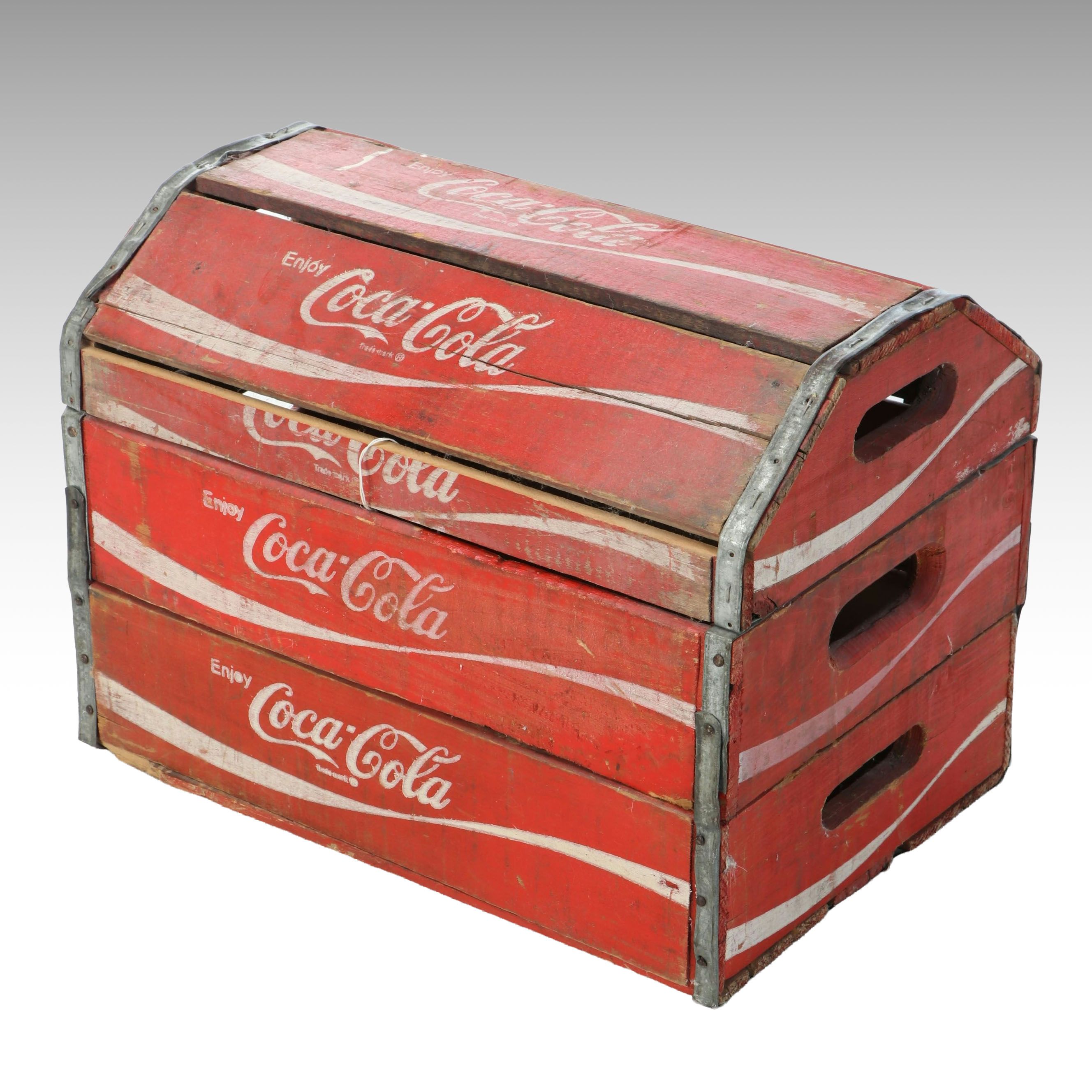 Vintage Coca-Cola Wooden Soda Crate Trunk