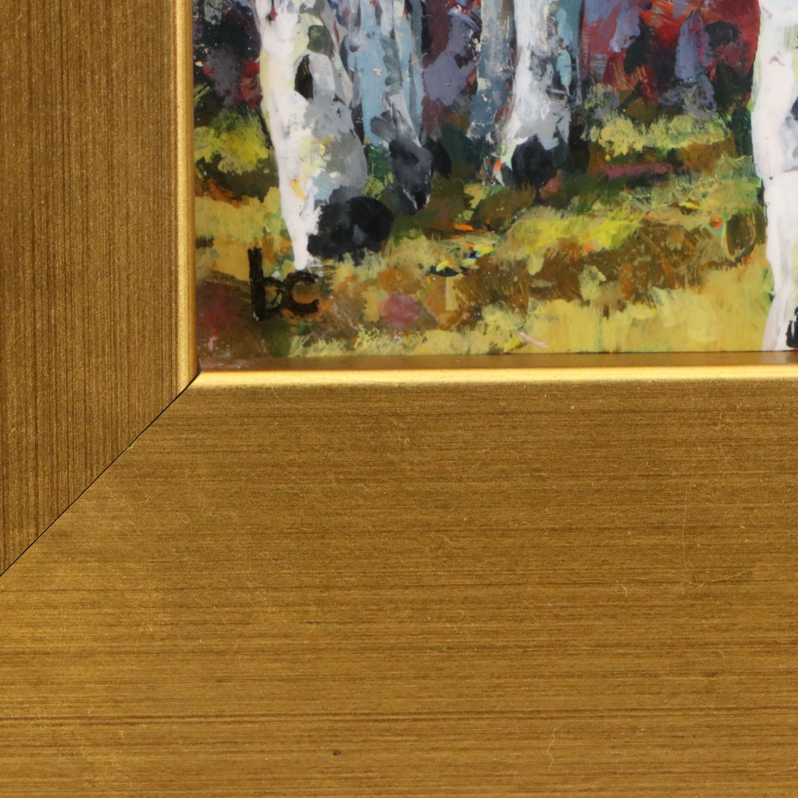 Miniature Oil Painting of Birches | EBTH