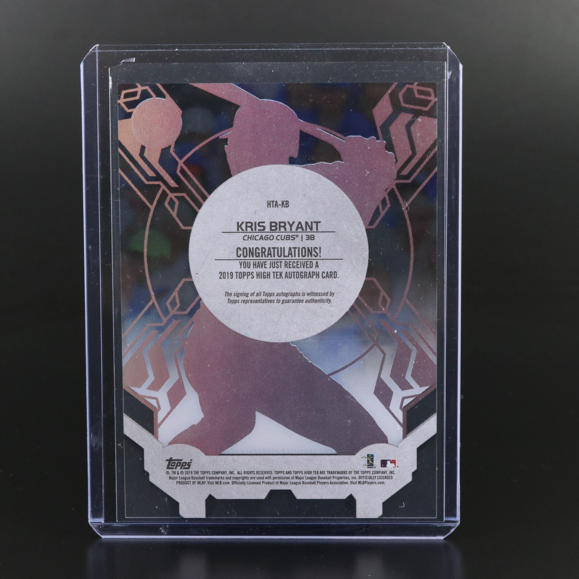 2019 Topps High Tek Kris Bryant Signed Chicago Cubs Baseball Card