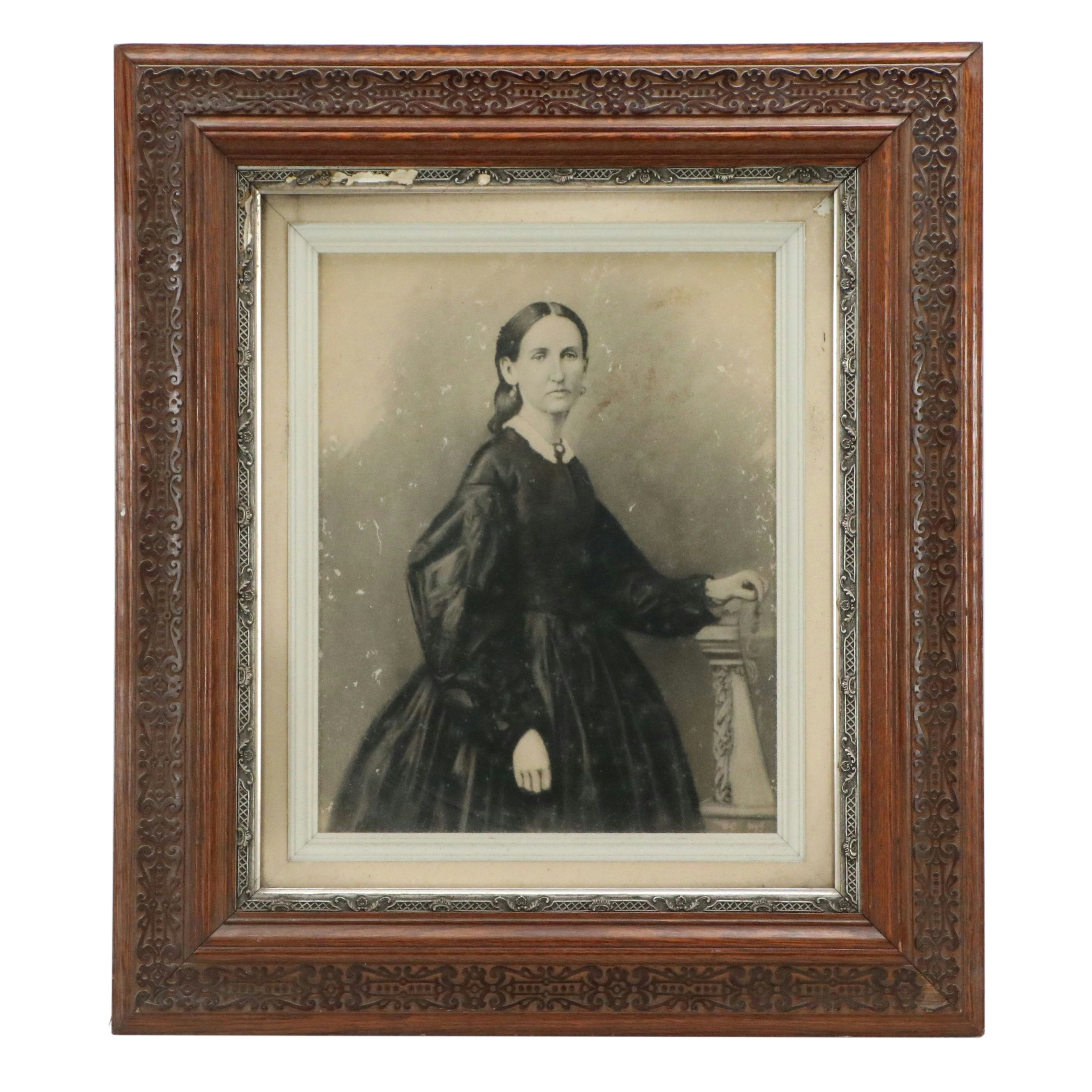 Crayon Photographic Portrait of Woman, Circa 1900