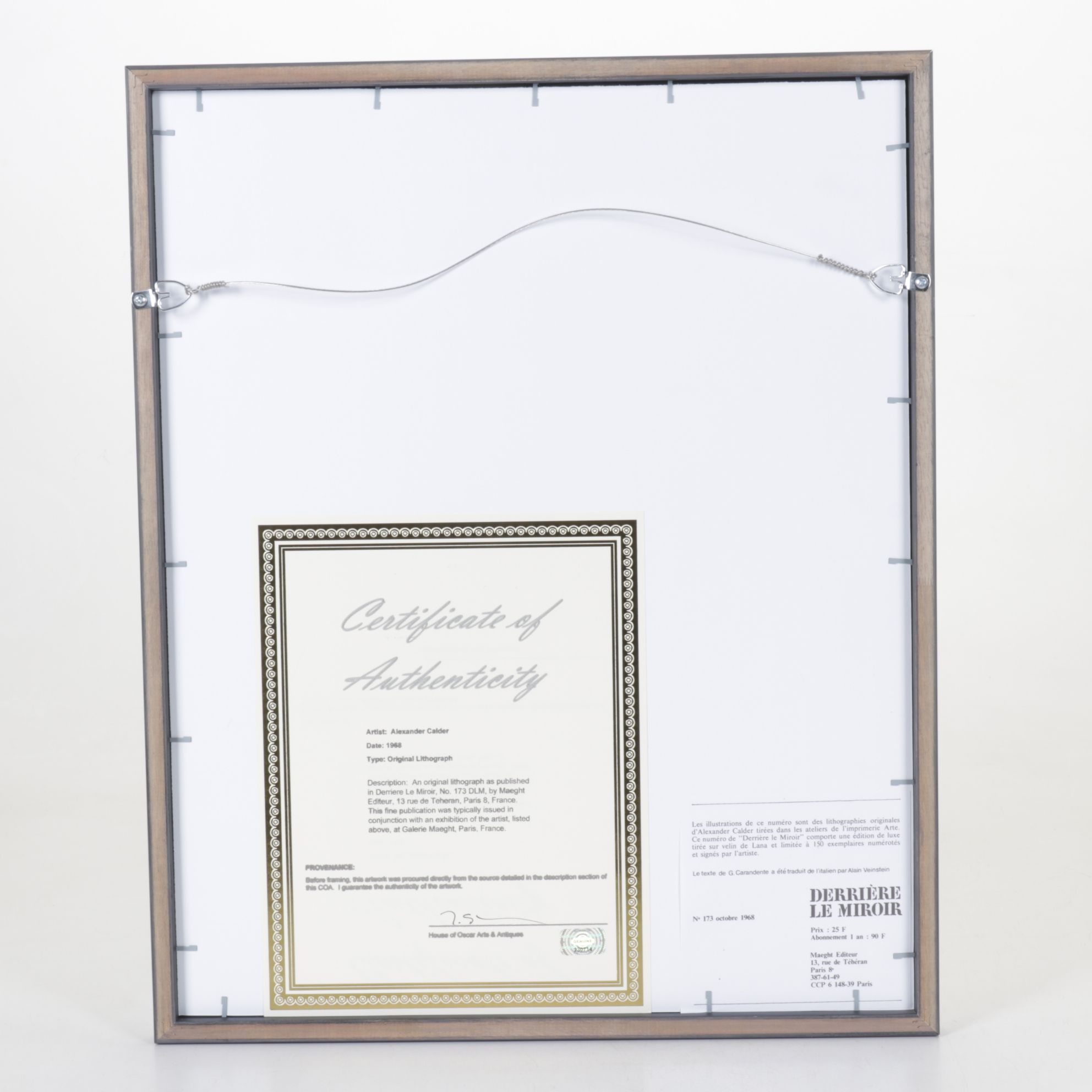 Alexander Calder Color Lithograph for "Derrière le Miroir," 1968