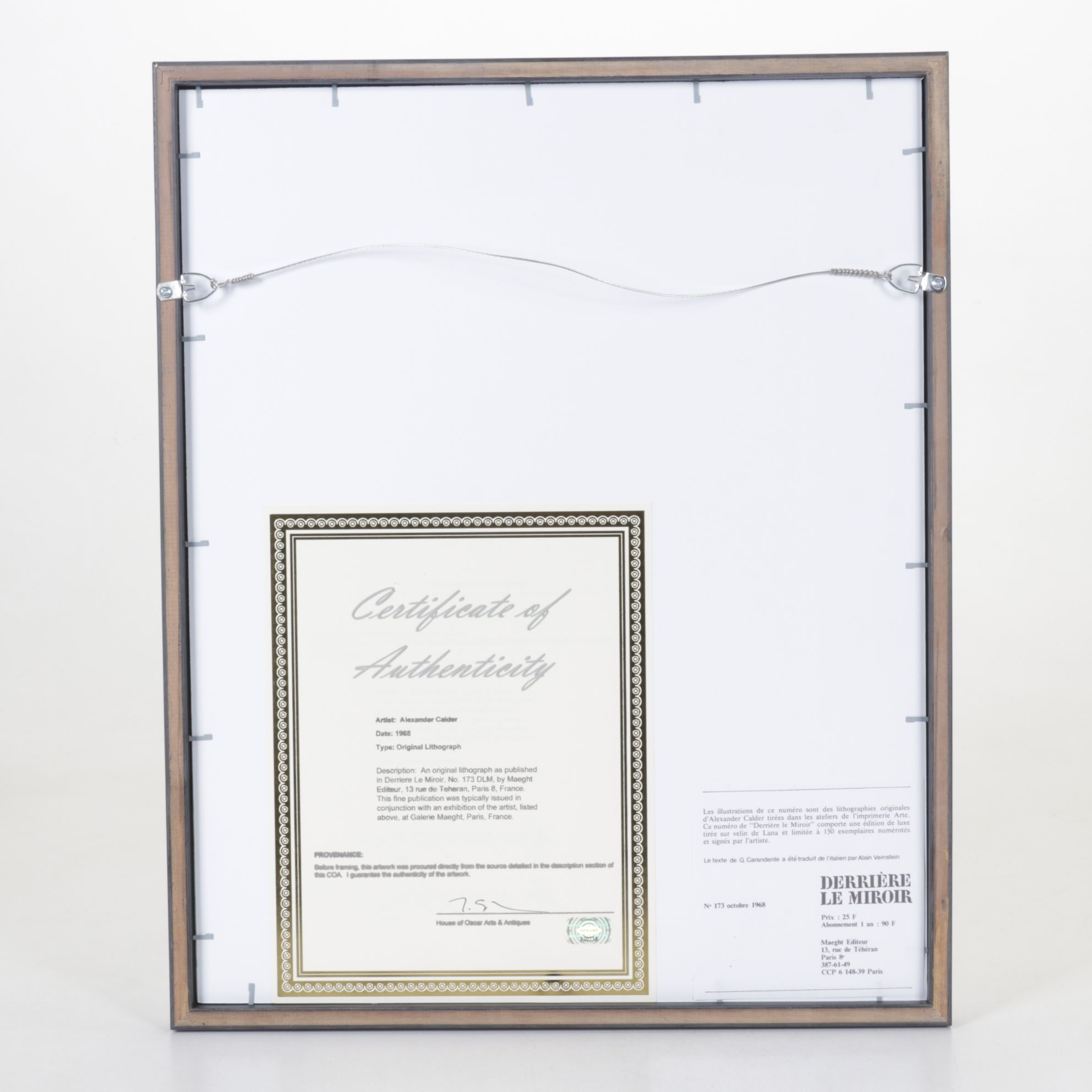 Alexander Calder Color Lithograph for "Derrière le Miroir," 1968