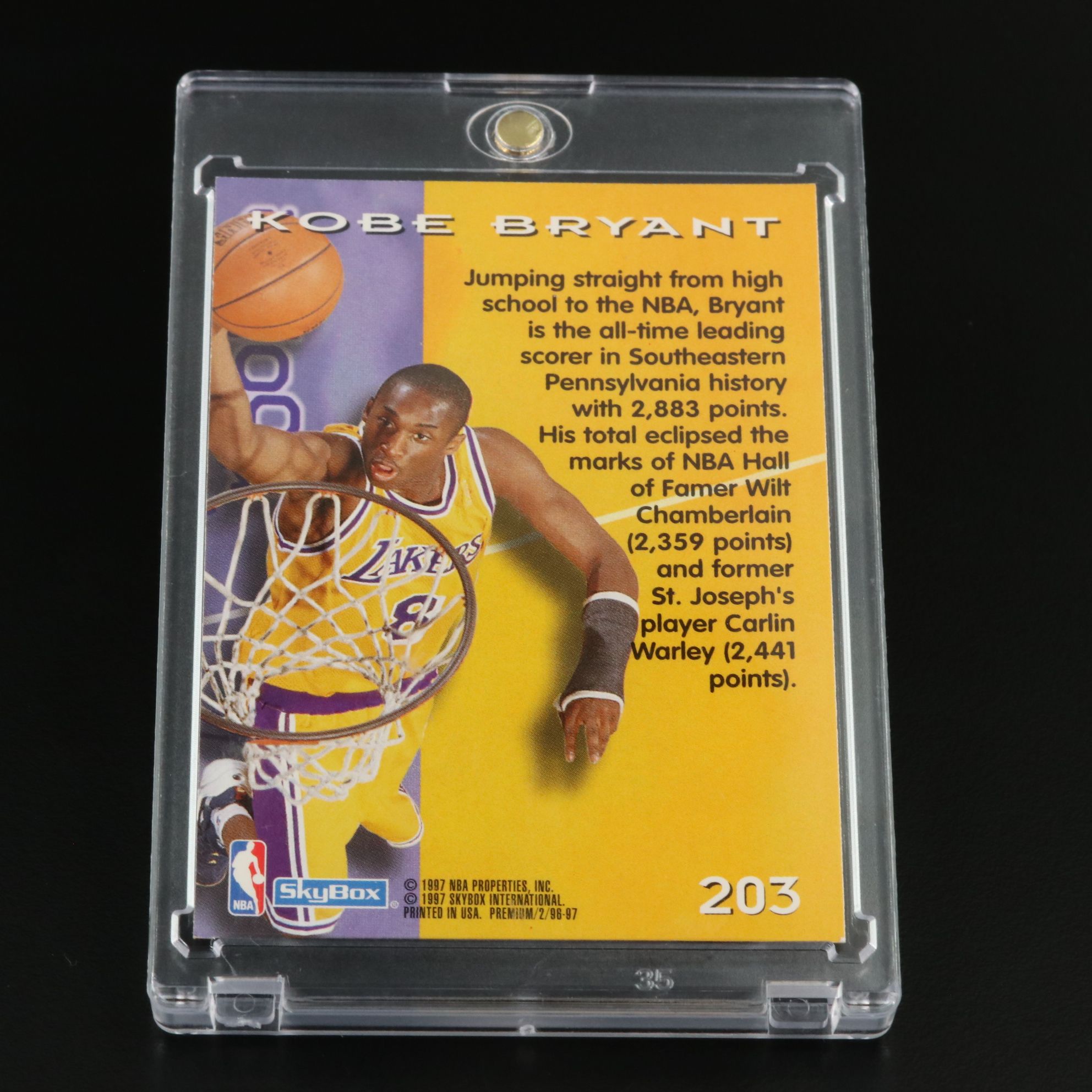 1996-97 Skybox Premium Kobe Bryant Los Angeles Lakers Rookie Basketball Card