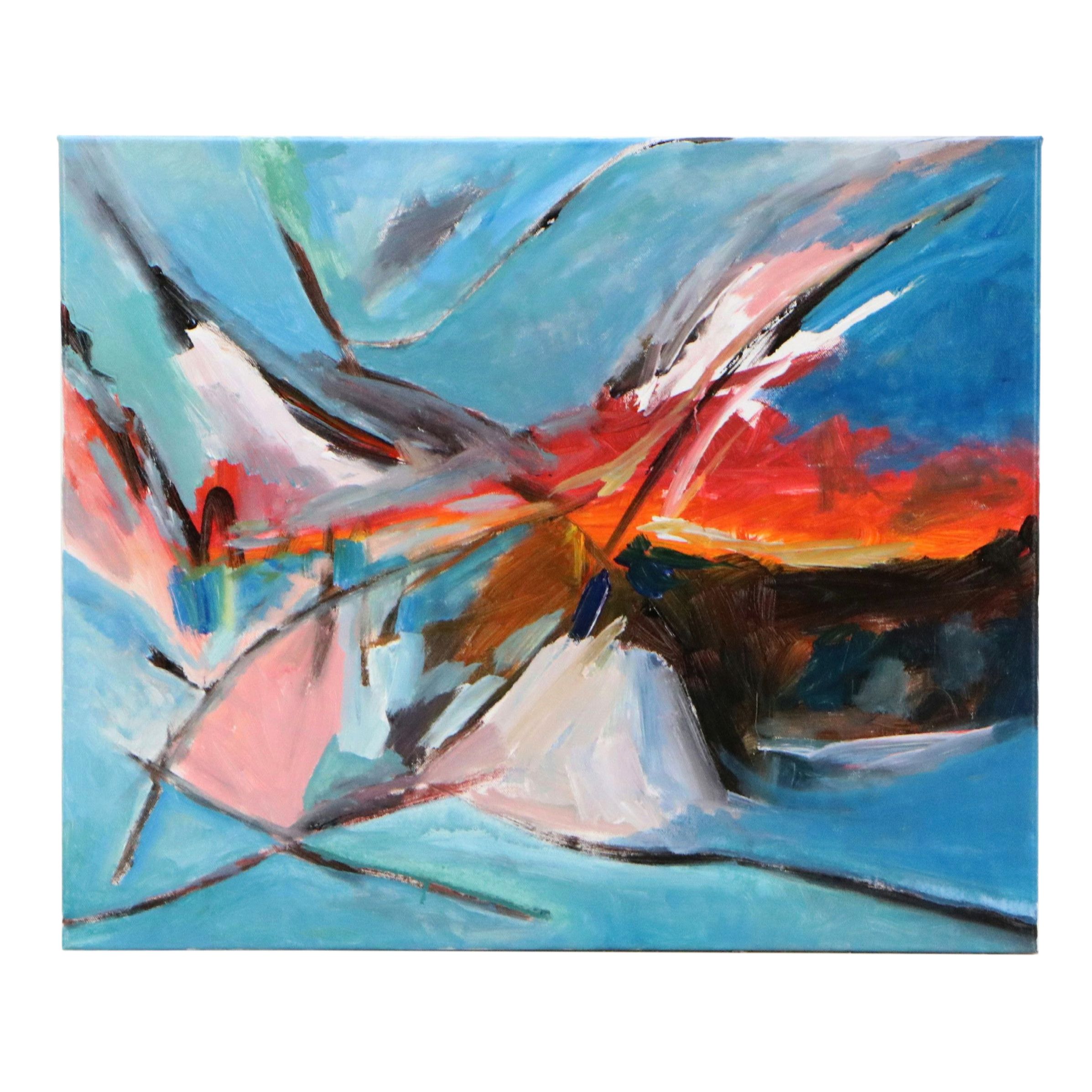 Saul Gefen Abstract Acrylic Painting, 2026