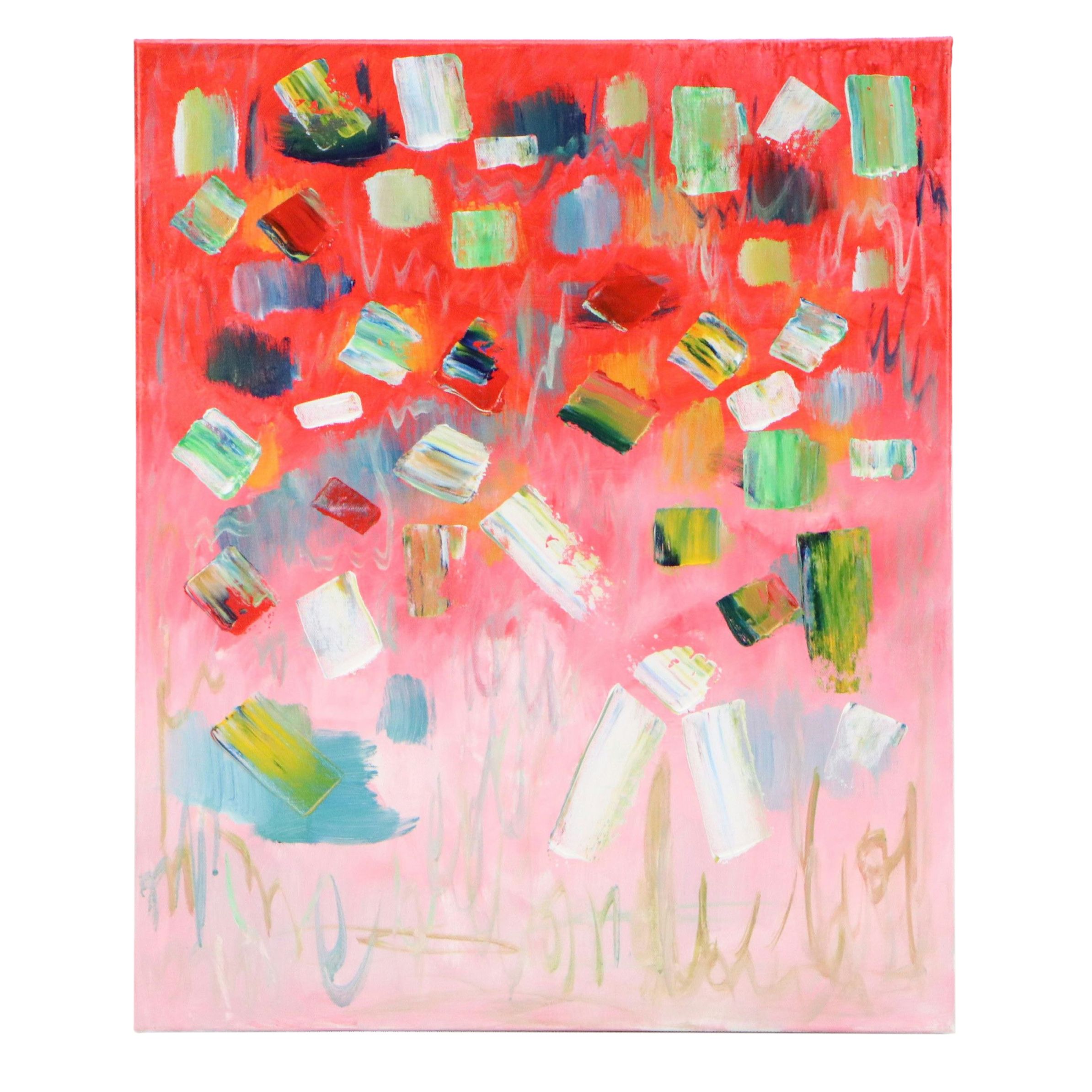 Saul Gefen Abstract Acrylic Painting, 2026