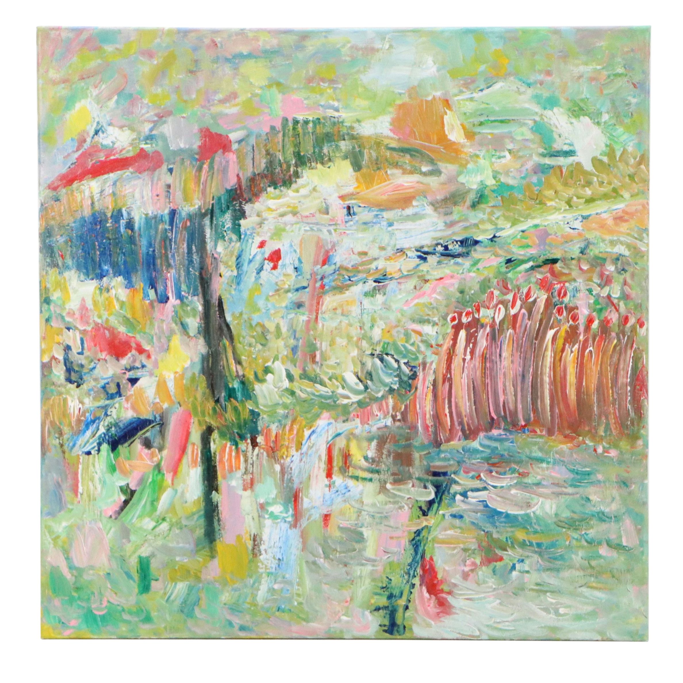 Saul Gefen Abstract Acrylic Painting, 2026