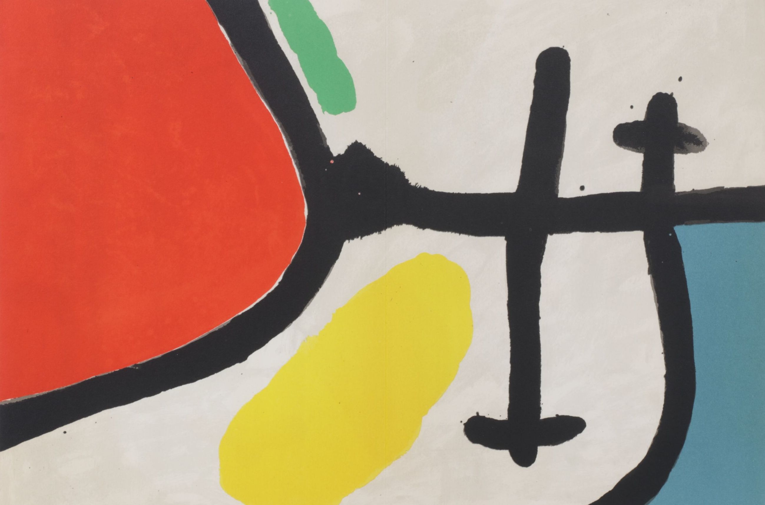 Joan Miró Abstract Double-Page Color Lithograph from "Tapís de Tarragona," 1972