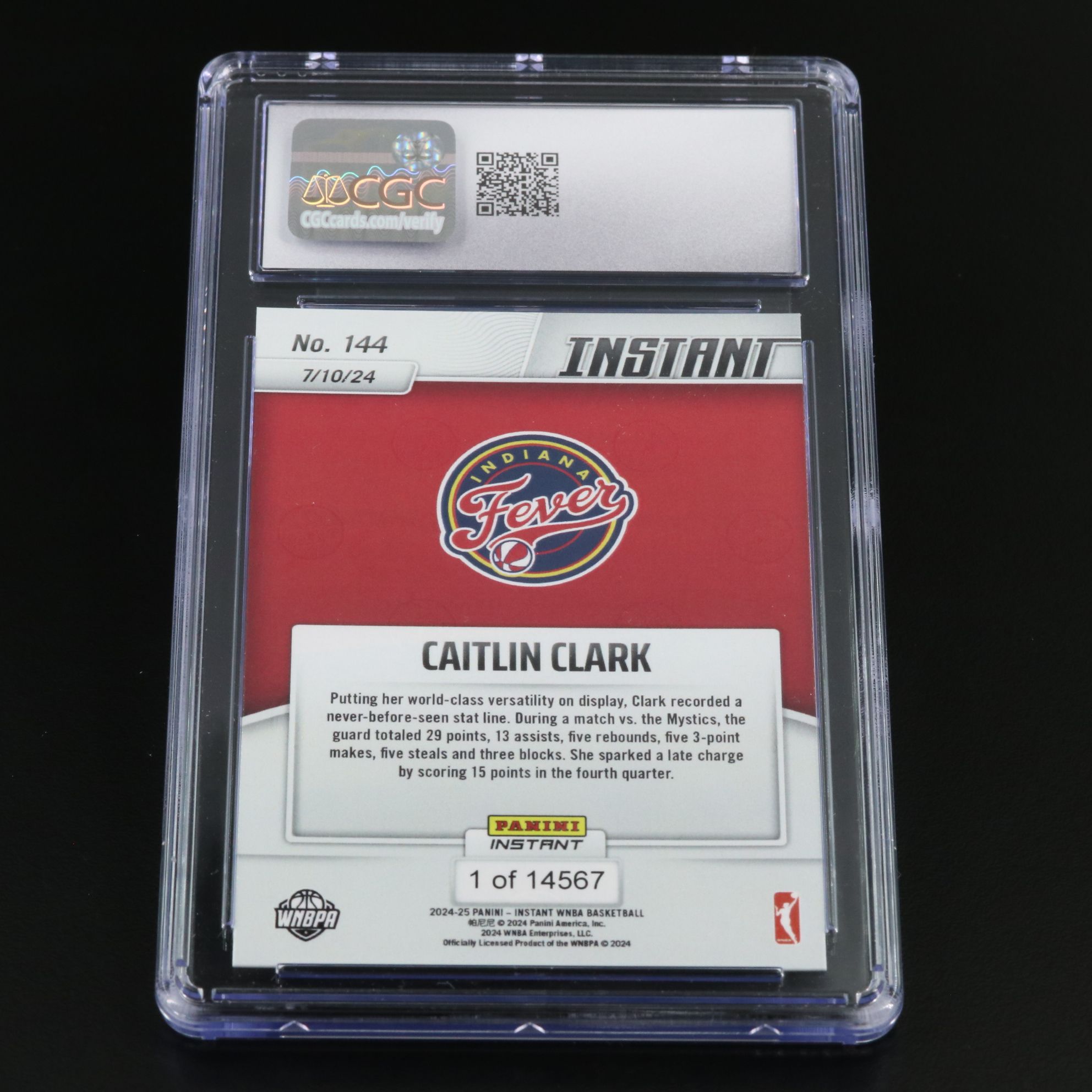 2024 Panini Instant Caitlin Clark Rookie Basketball Card Graded CGC 10