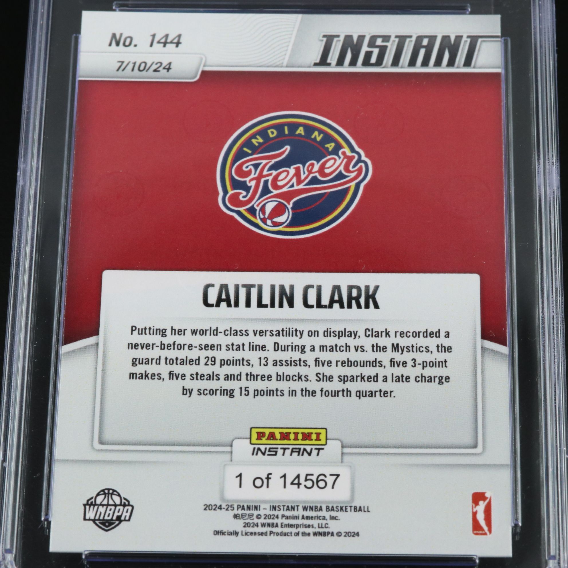 2024 Panini Instant Caitlin Clark Rookie Basketball Card Graded CGC 10