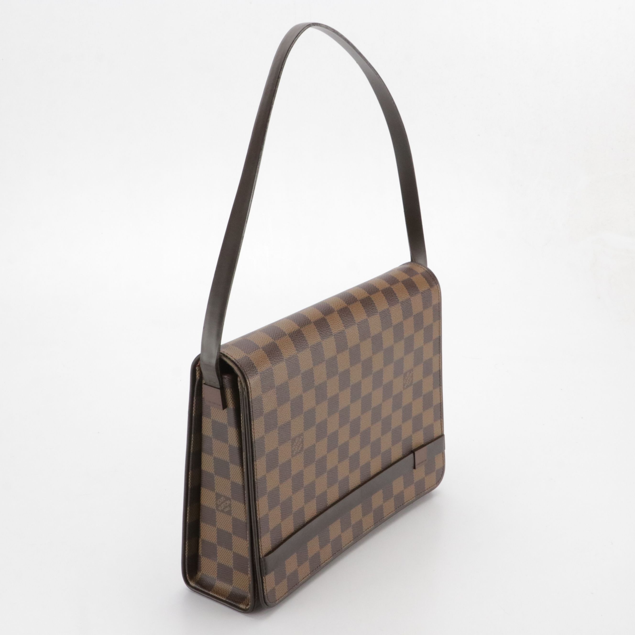 Louis Vuitton Tribeca Carre Shoulder Bag in Damier Ebene Canvas and Leather