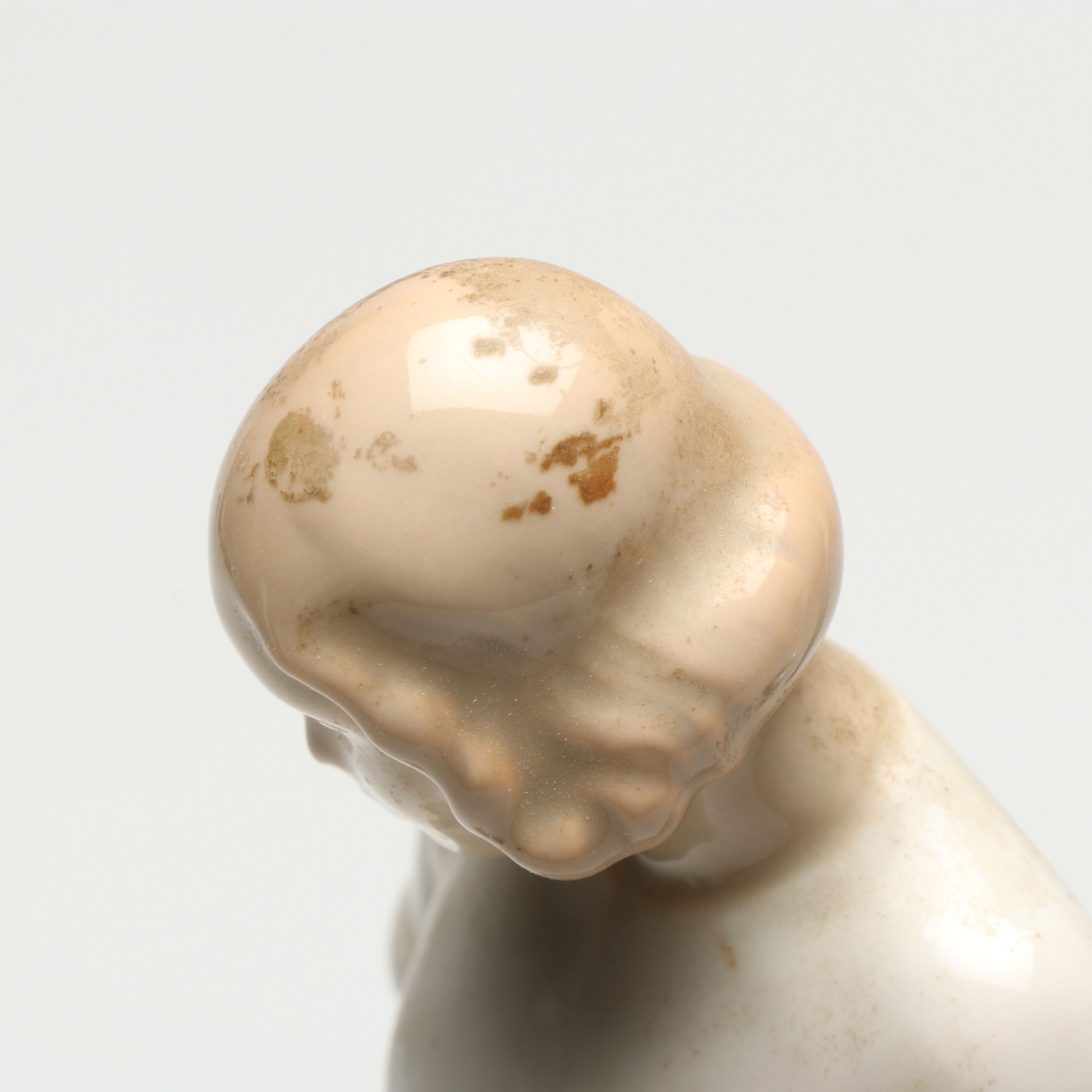 Axel Locher for Bing & Grøndahl "Girl with Geese" Porcelain Figural Lamp