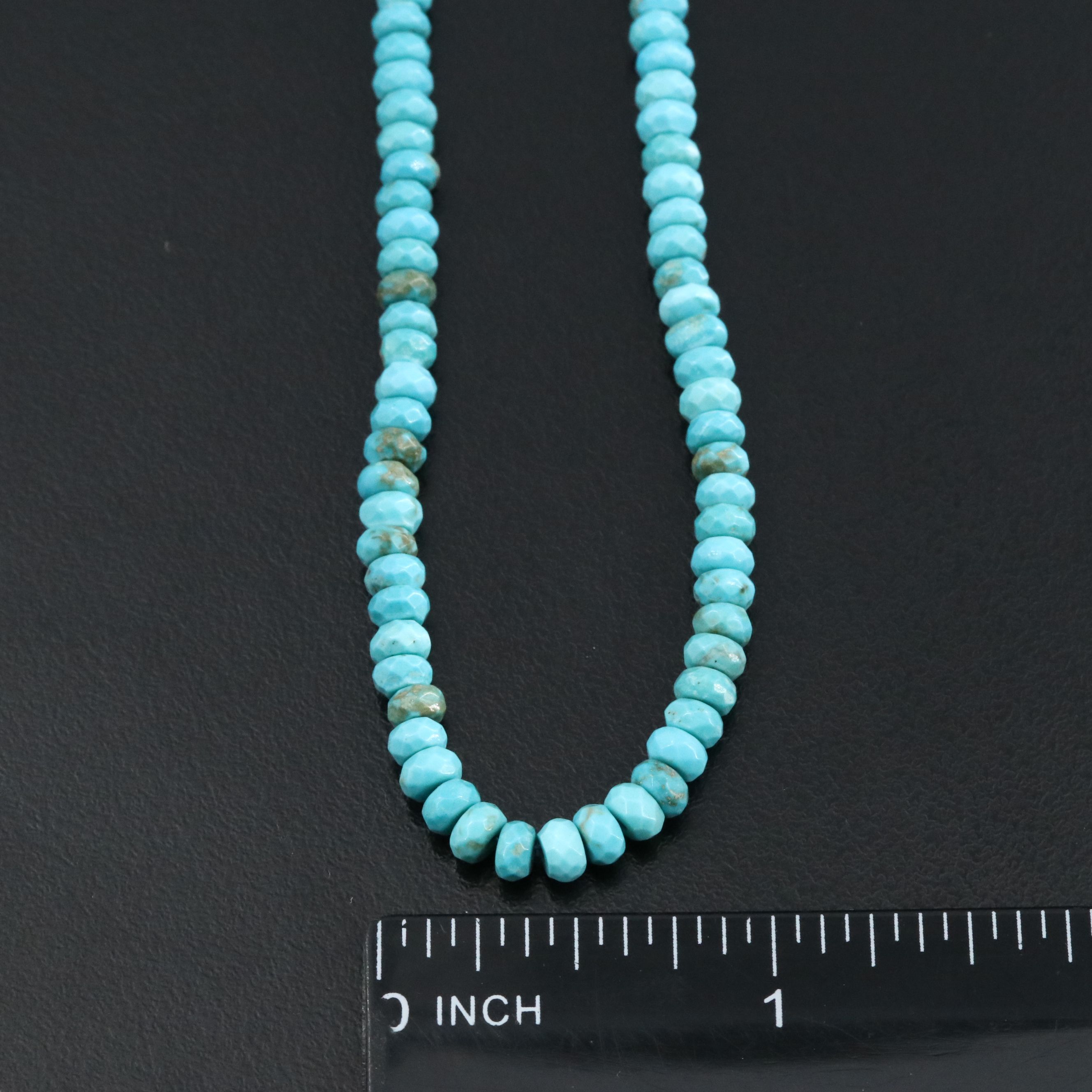 Turquoise Bead Necklace with 14K Clasp