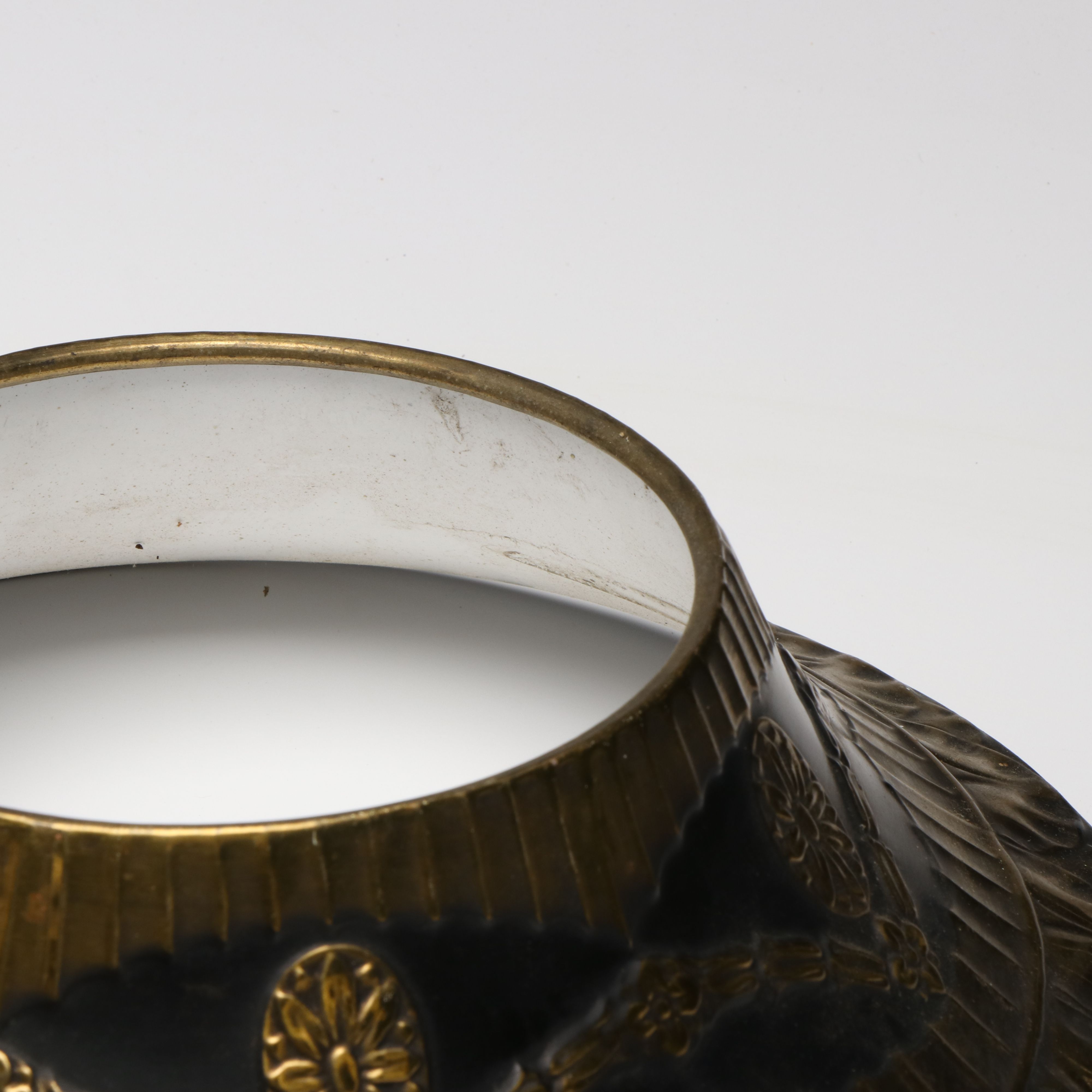 Pair of Empire Style Brass Torchiere Shades