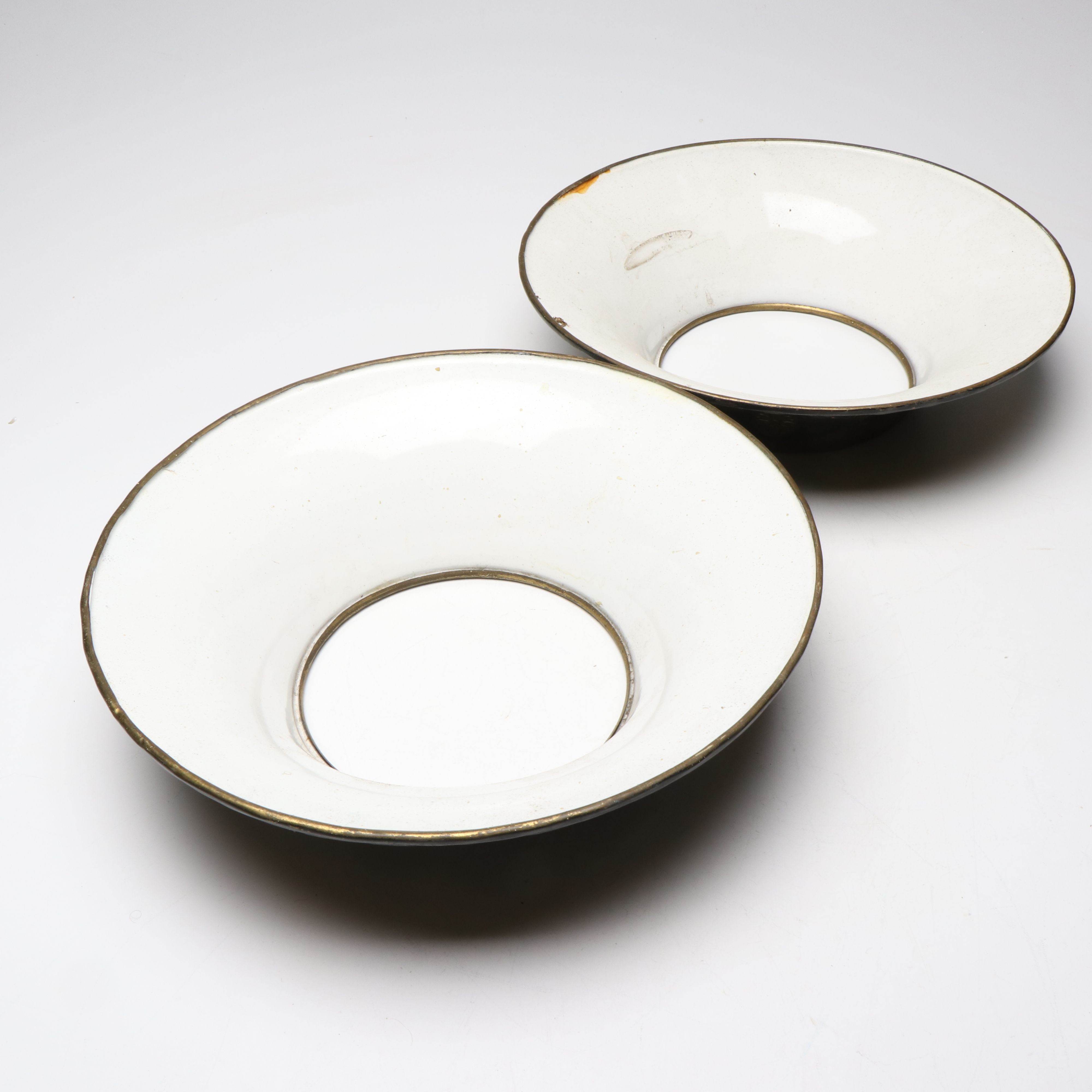 Pair of Empire Style Brass Torchiere Shades