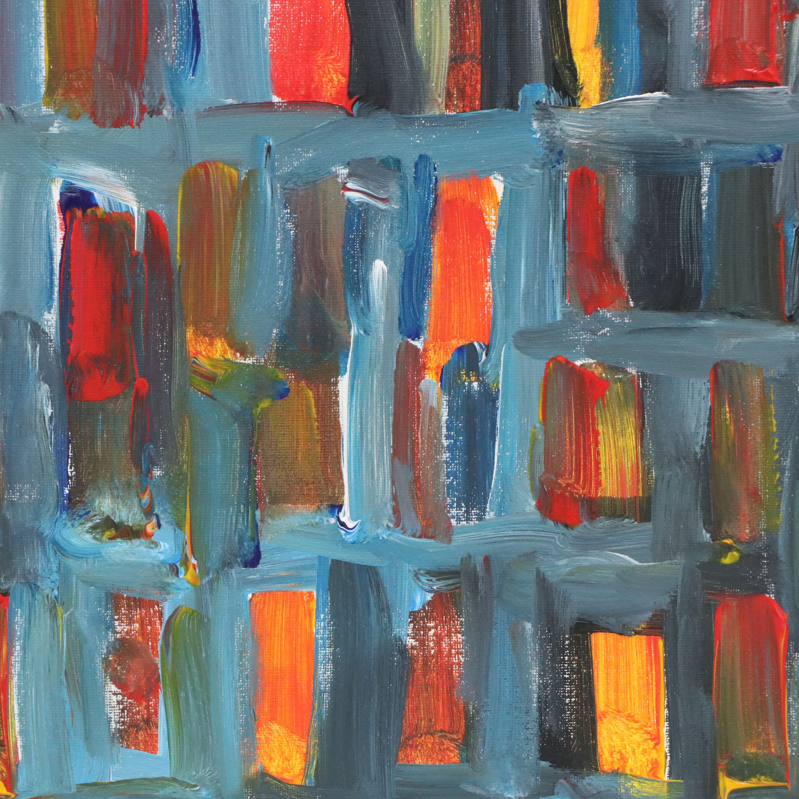 Leif Janek Abstract Geometric Acrylic Painting, 2026