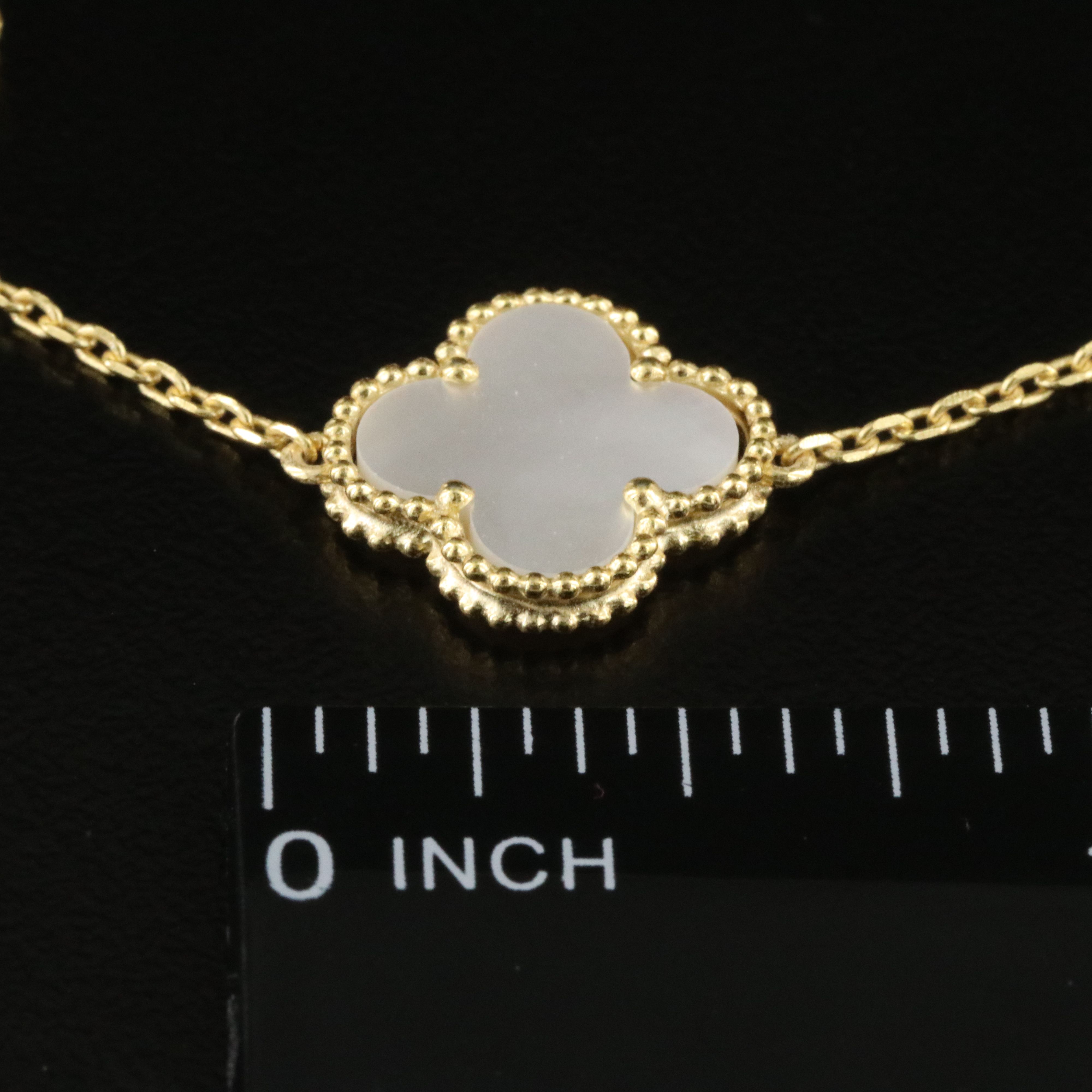 Sterling Mother-of-Pearl Quatrefoil Station Bracelet