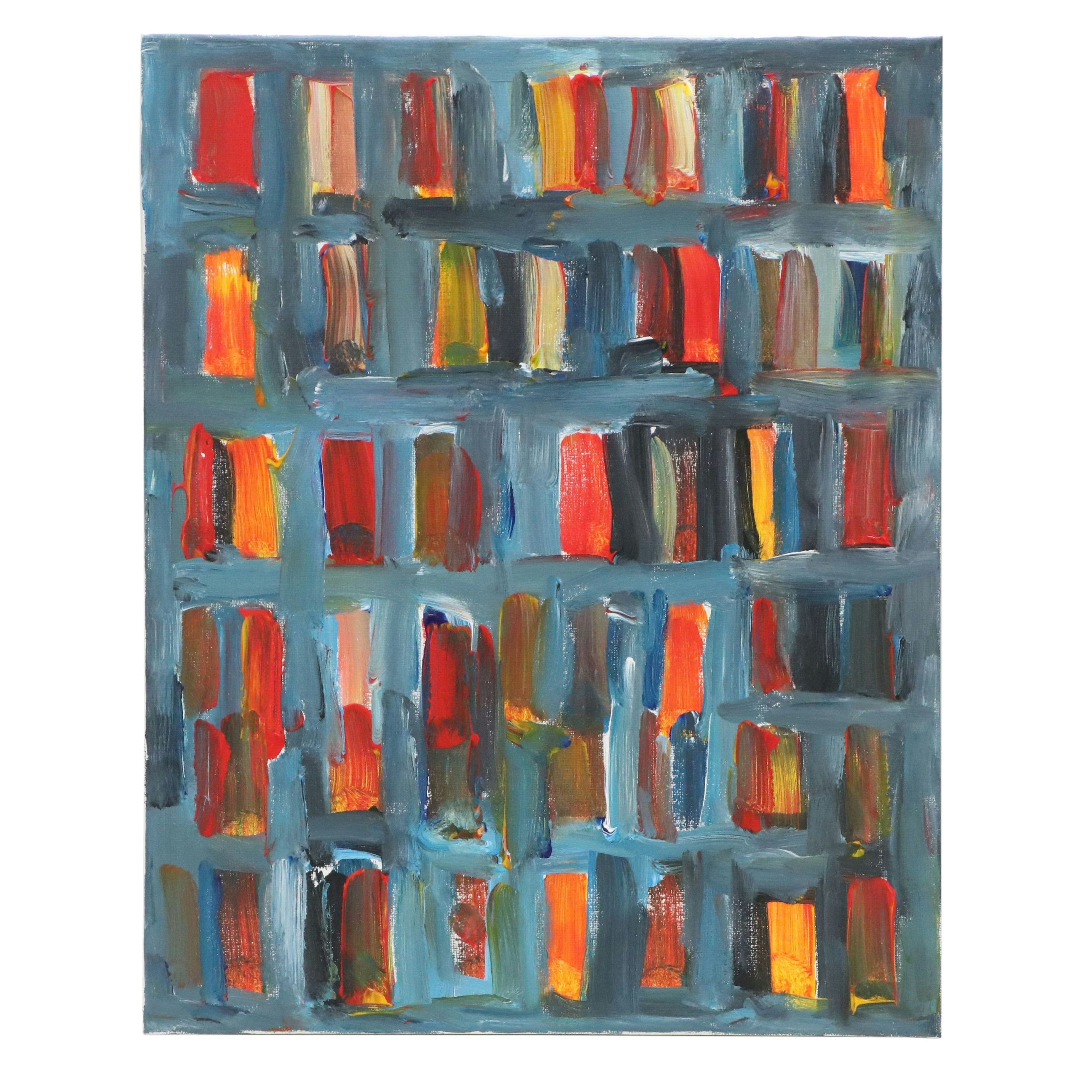 Leif Janek Abstract Geometric Acrylic Painting, 2026