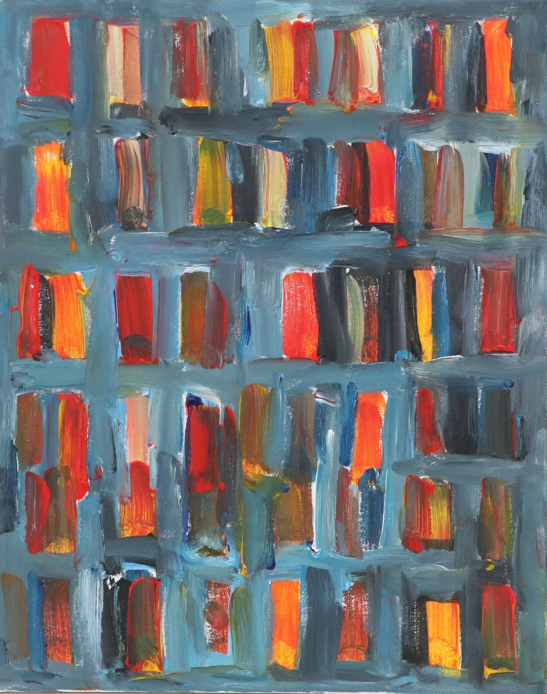 Leif Janek Abstract Geometric Acrylic Painting, 2026