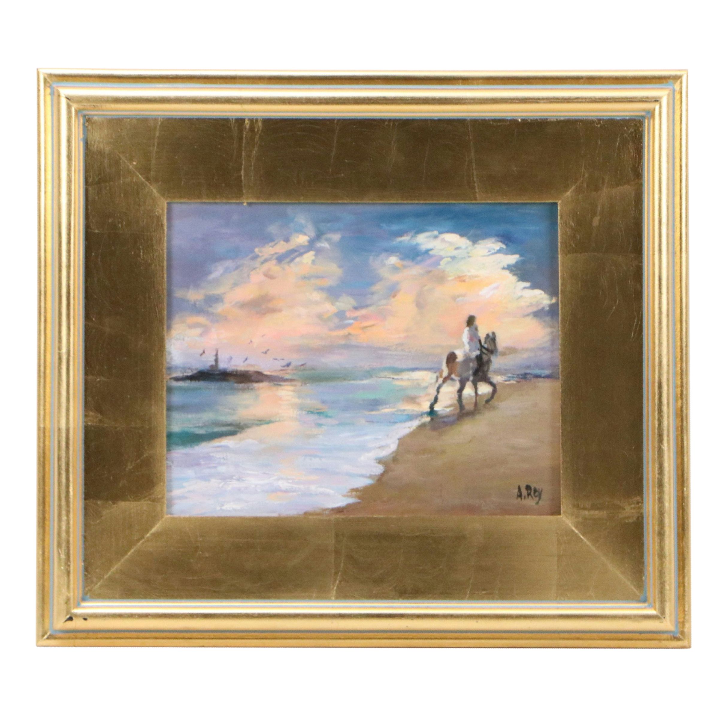 A. Rey Oil Painting "Under a Sunset Cloud," 2026