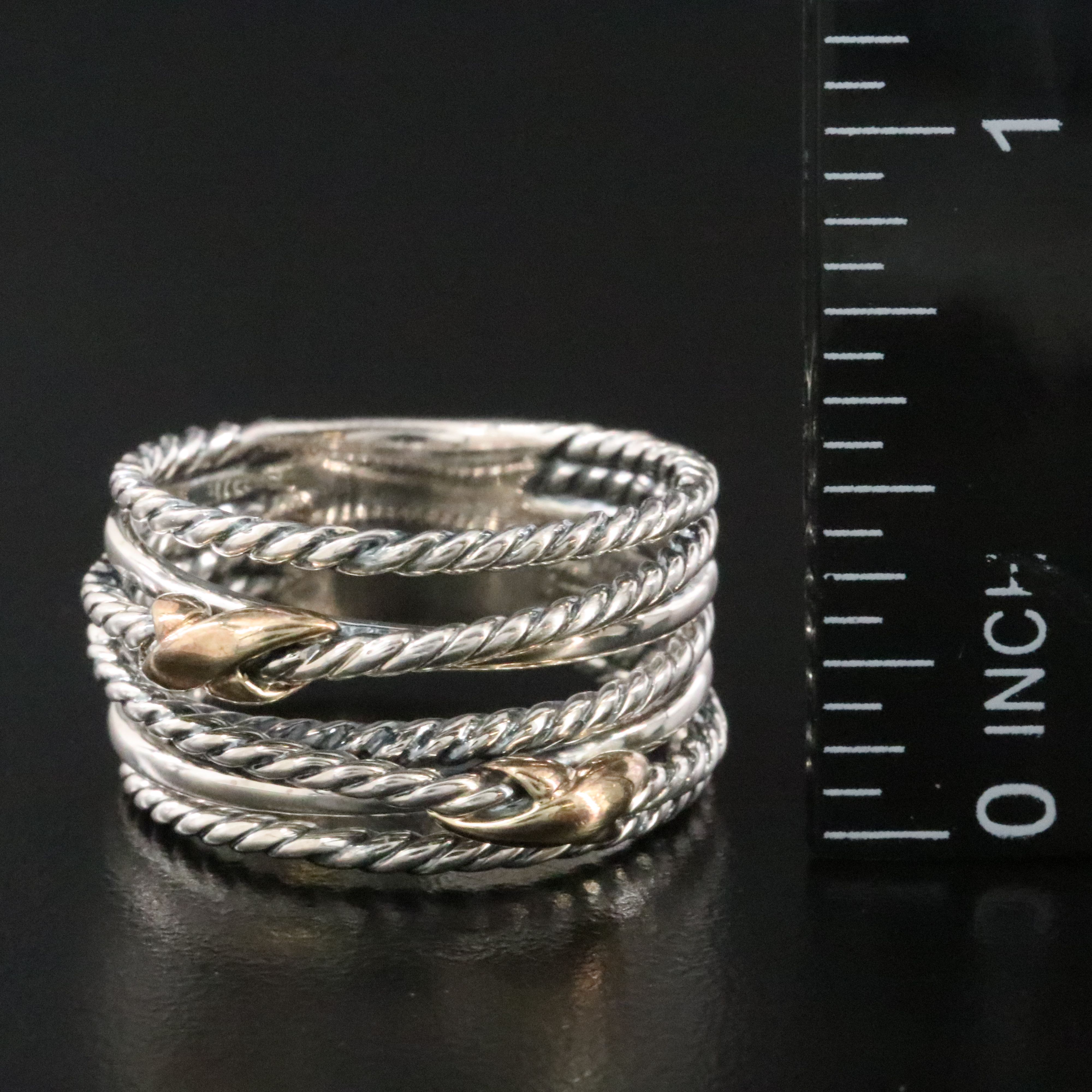 David Yurman Double X Crossover Sterling 0.78 CTW Diamond Ring