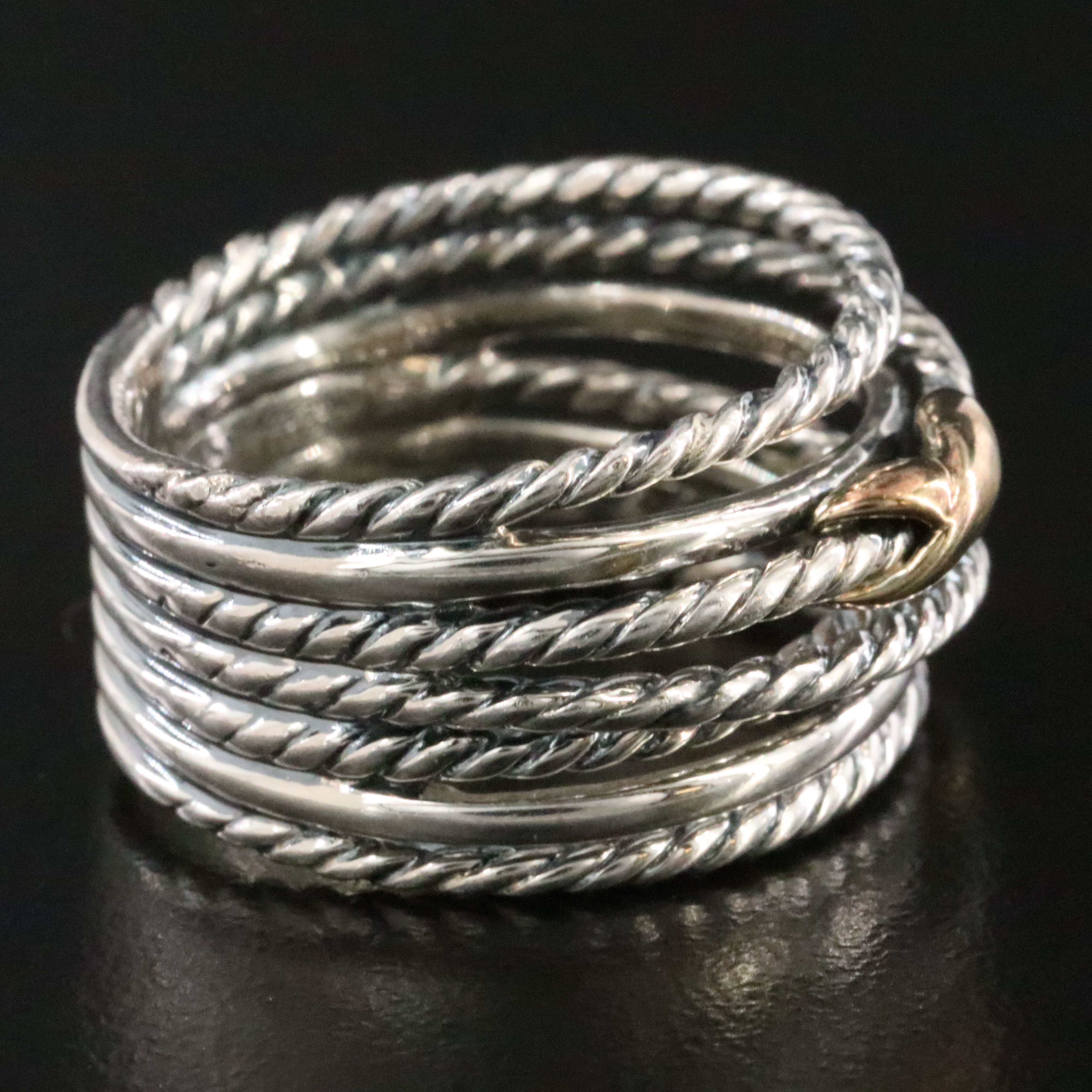 David Yurman Double X Crossover Sterling 0.78 CTW Diamond Ring