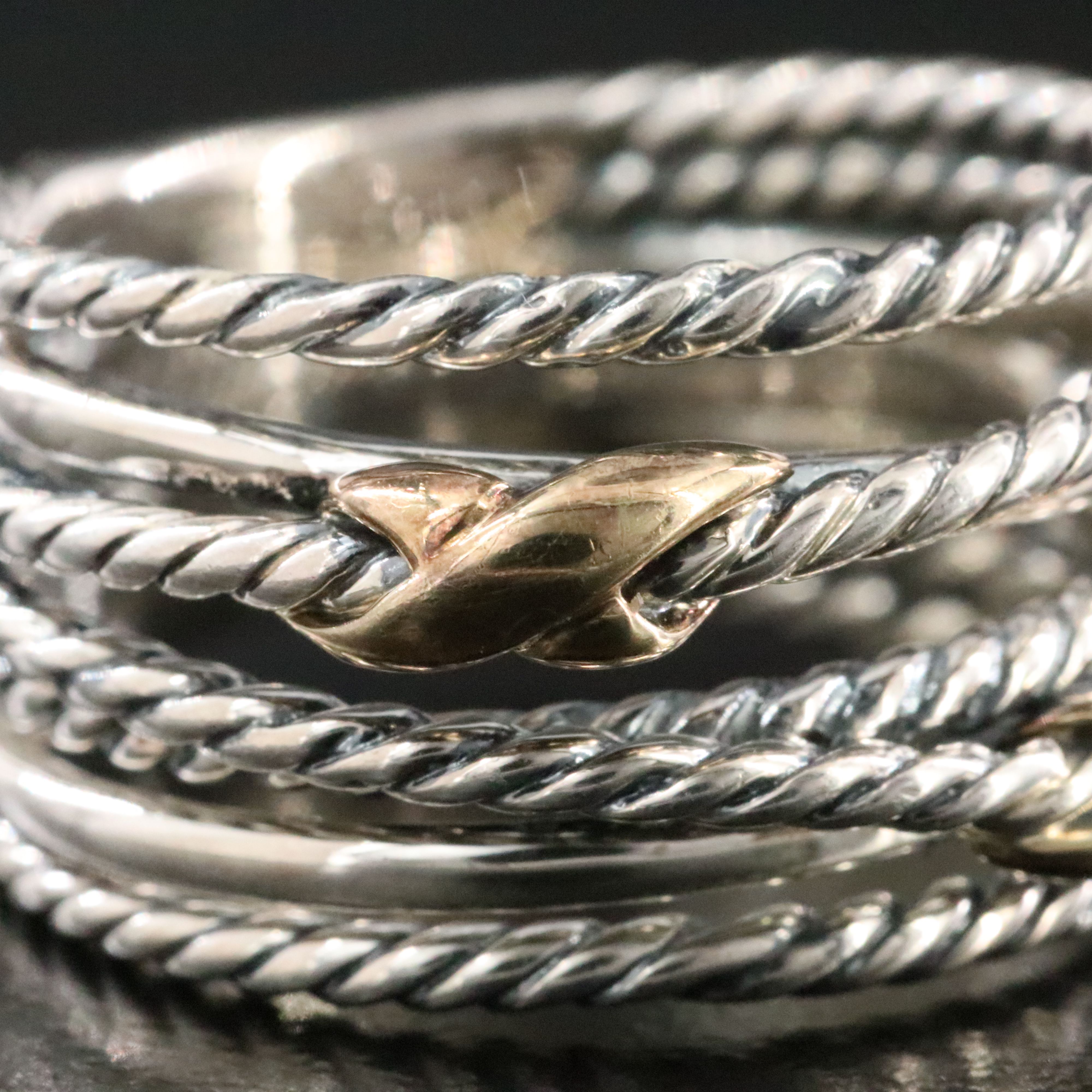 David Yurman Double X Crossover Sterling 0.78 CTW Diamond Ring