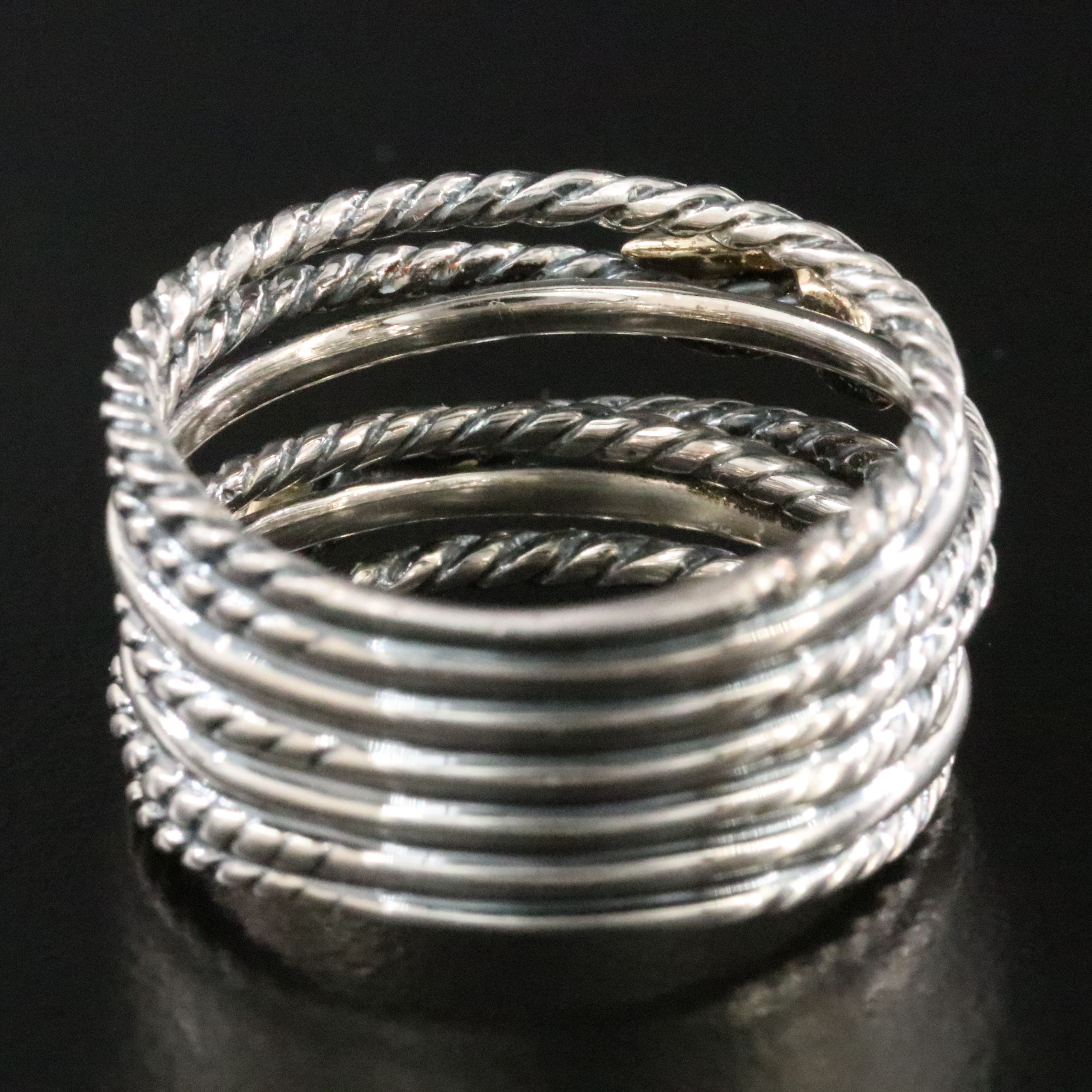 David Yurman Double X Crossover Sterling 0.78 CTW Diamond Ring