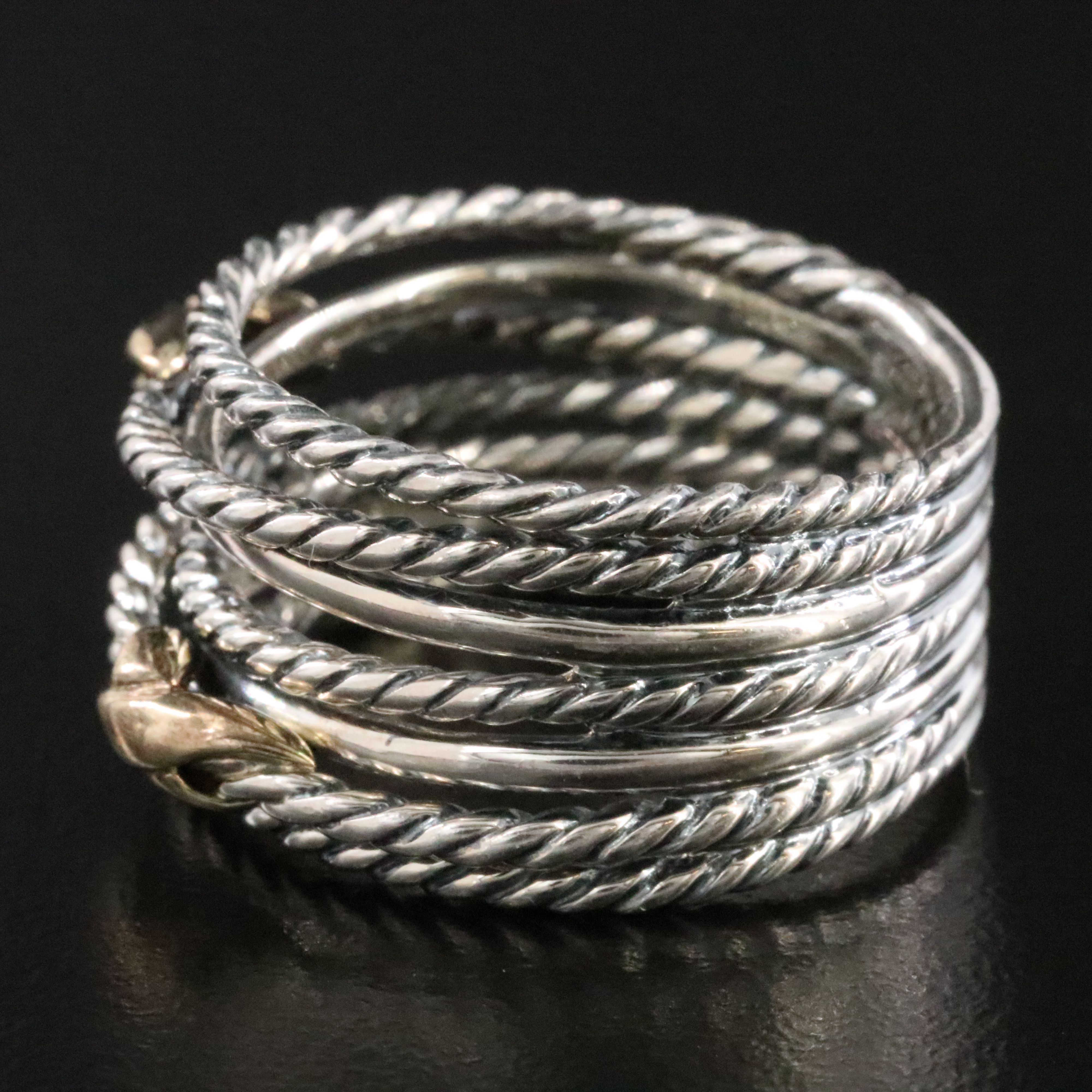 David Yurman Double X Crossover Sterling 0.78 CTW Diamond Ring