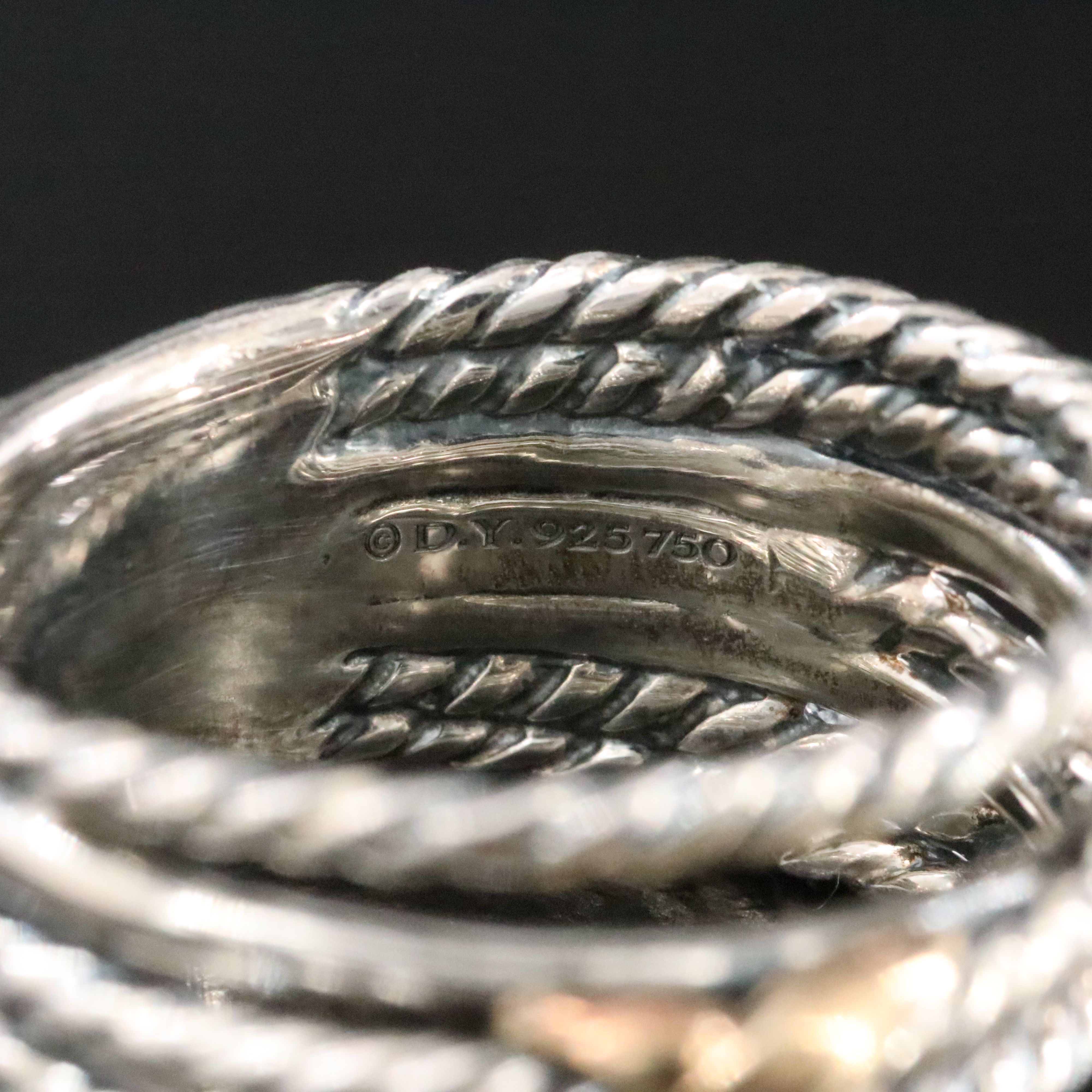 David Yurman Double X Crossover Sterling 0.78 CTW Diamond Ring