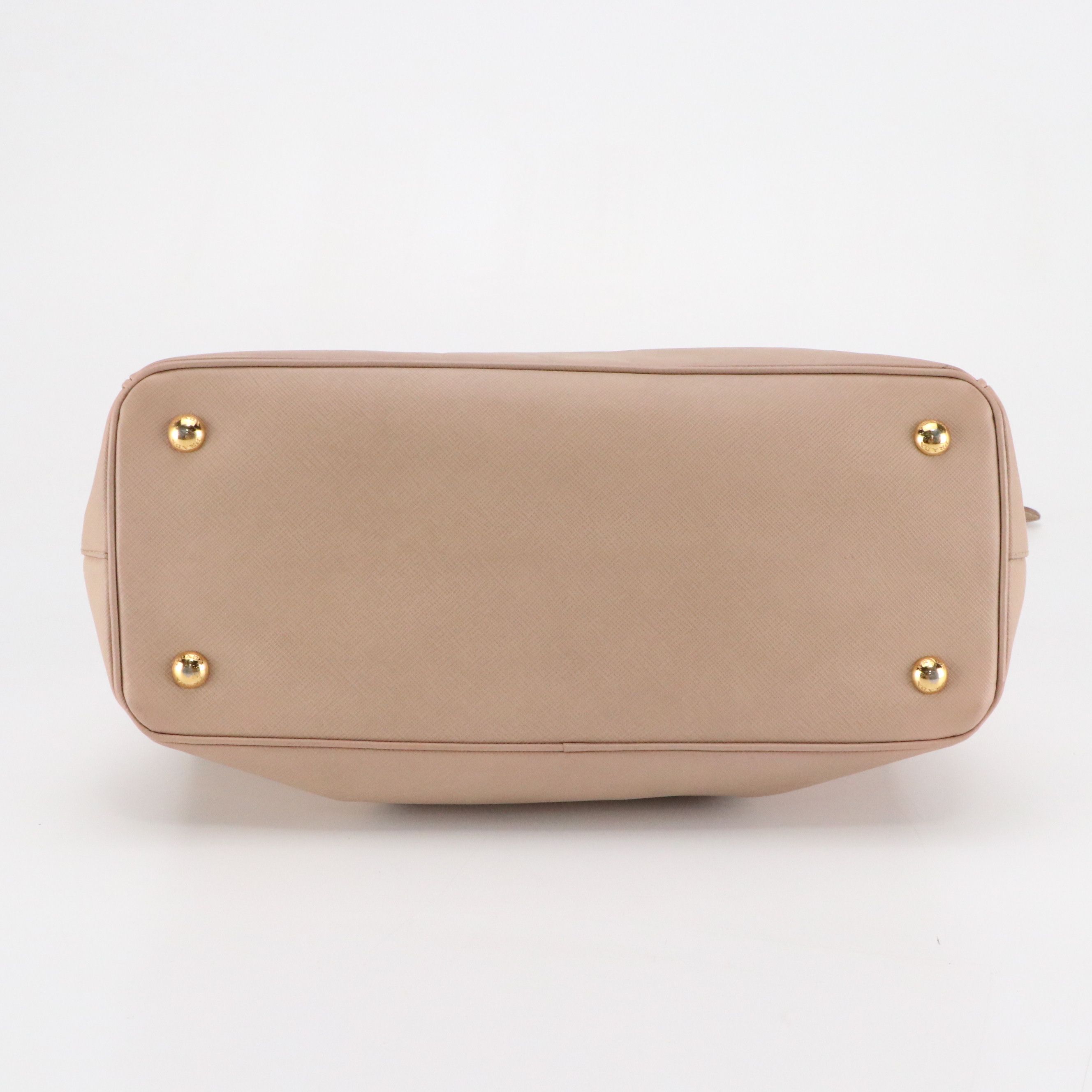 Prada Beige Saffiano Leather Galleria Two-Way Bag
