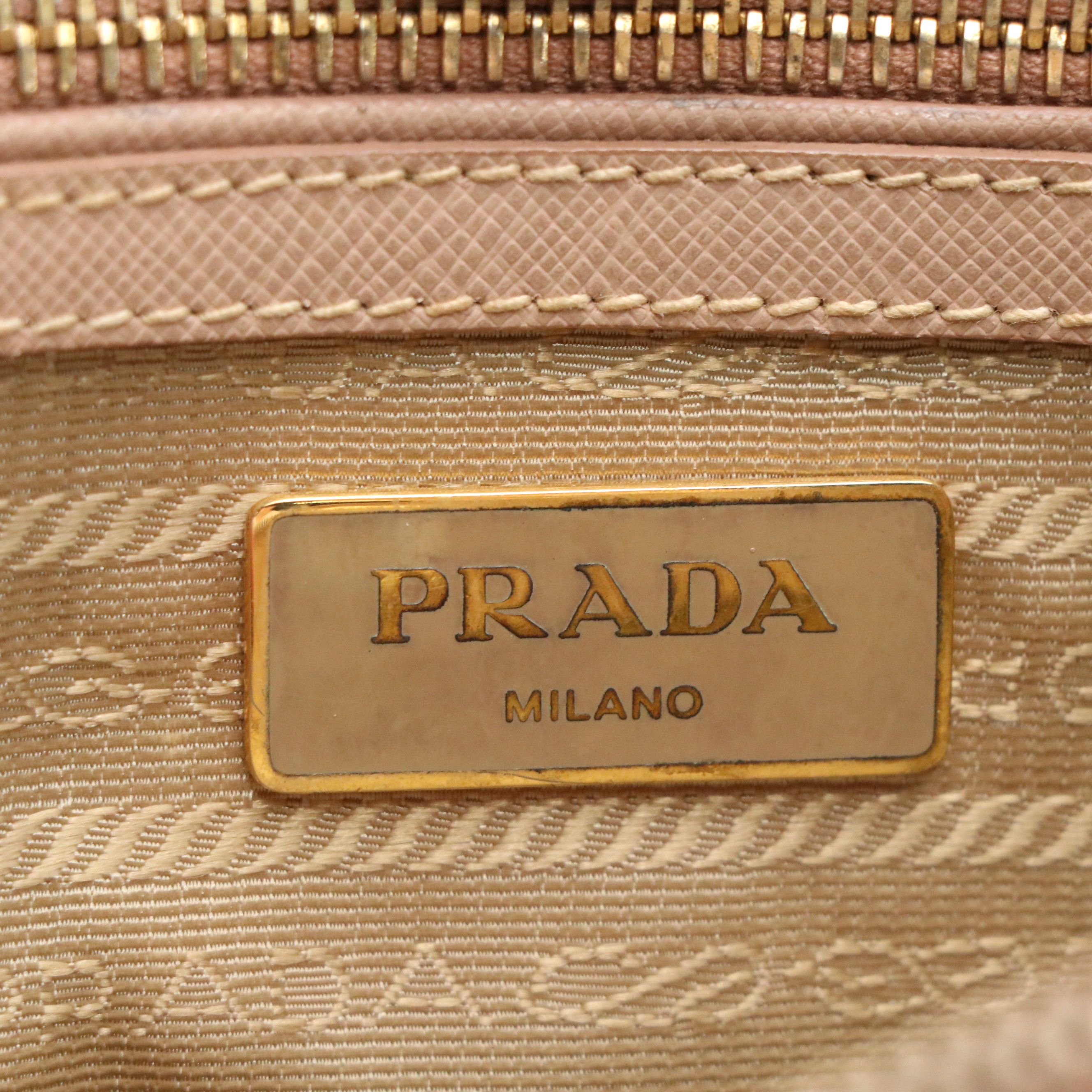 Prada Beige Saffiano Leather Galleria Two-Way Bag
