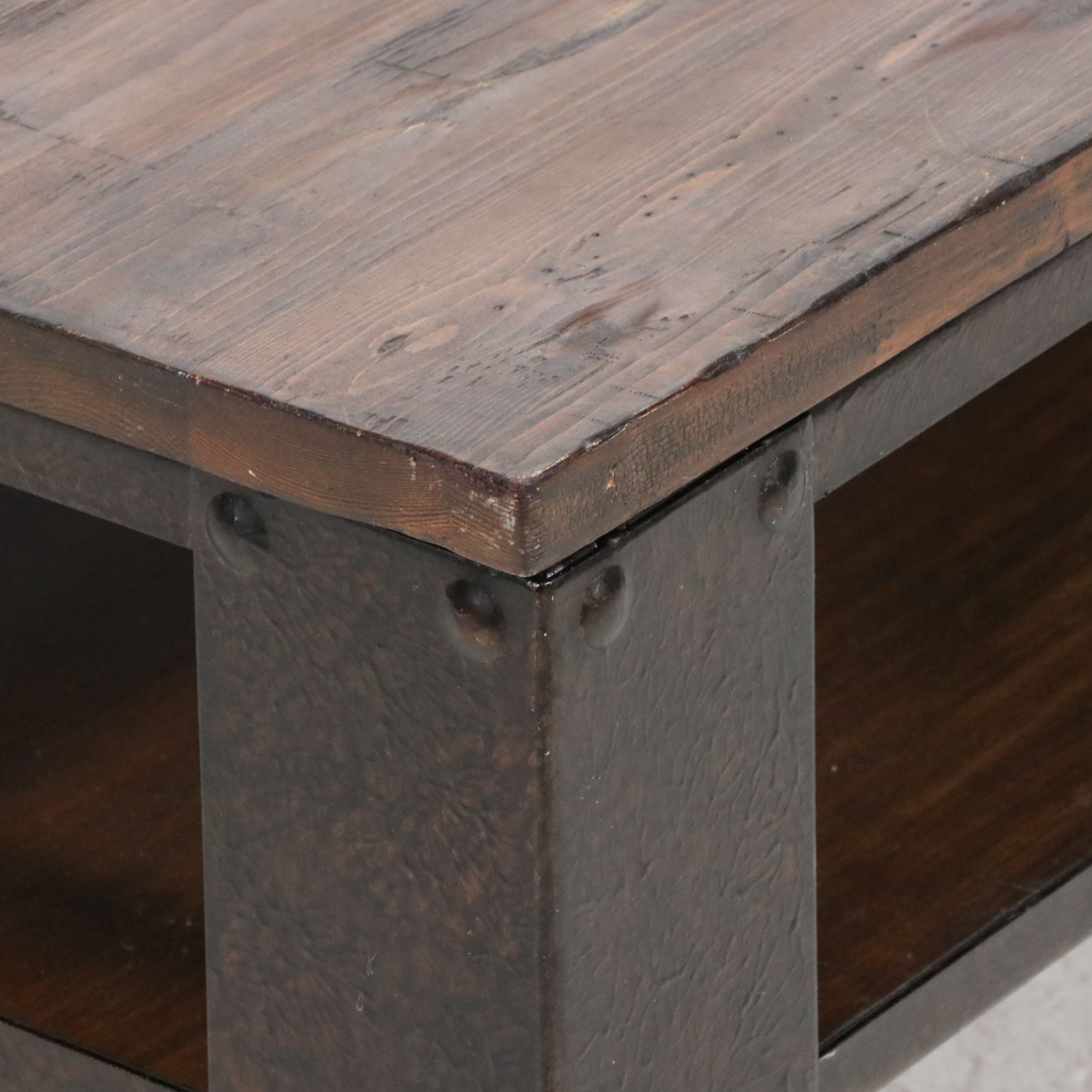 Industrial Style Coffee Table on Casters