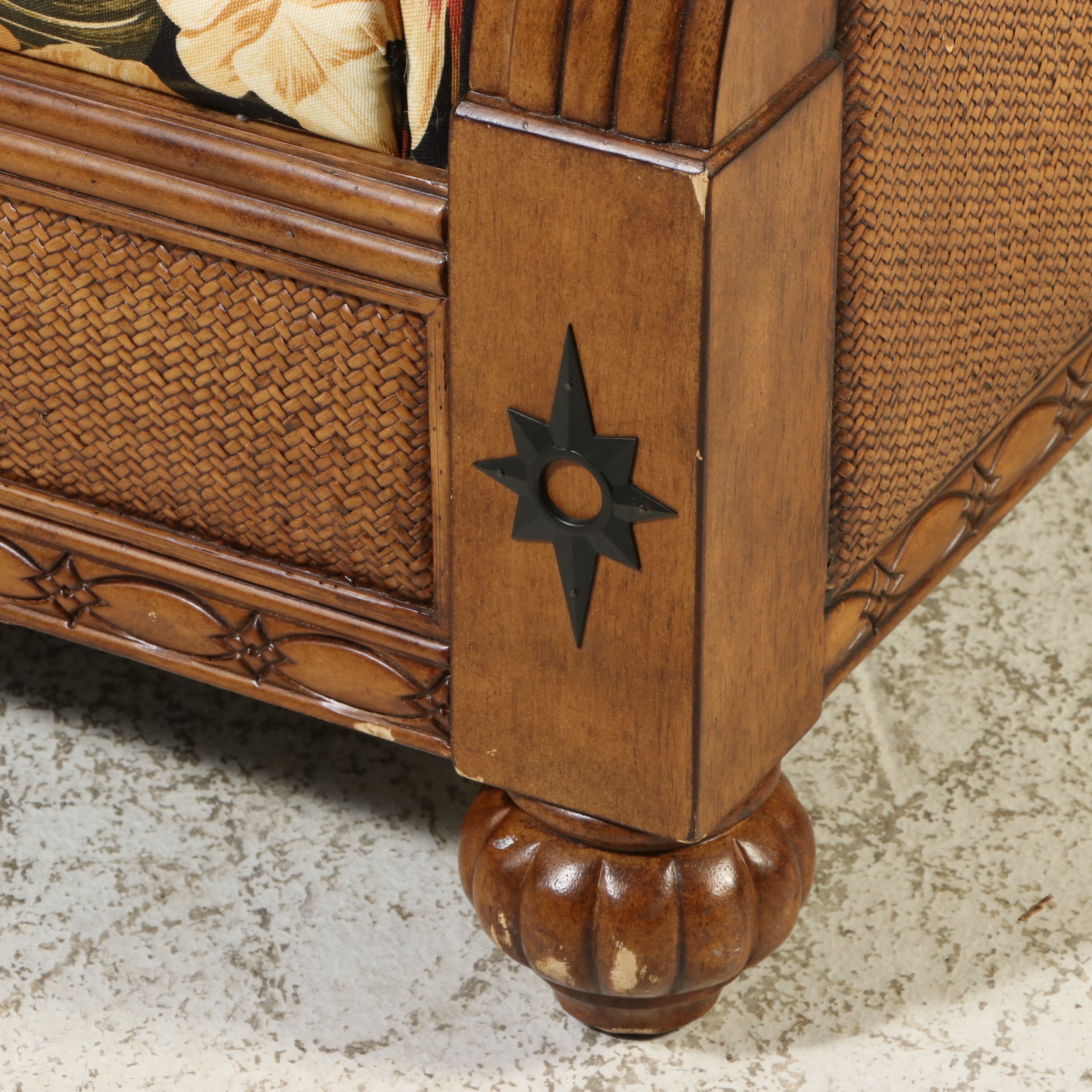 Broyhill Tropical Floral Upholstered Sofa, 21st Century