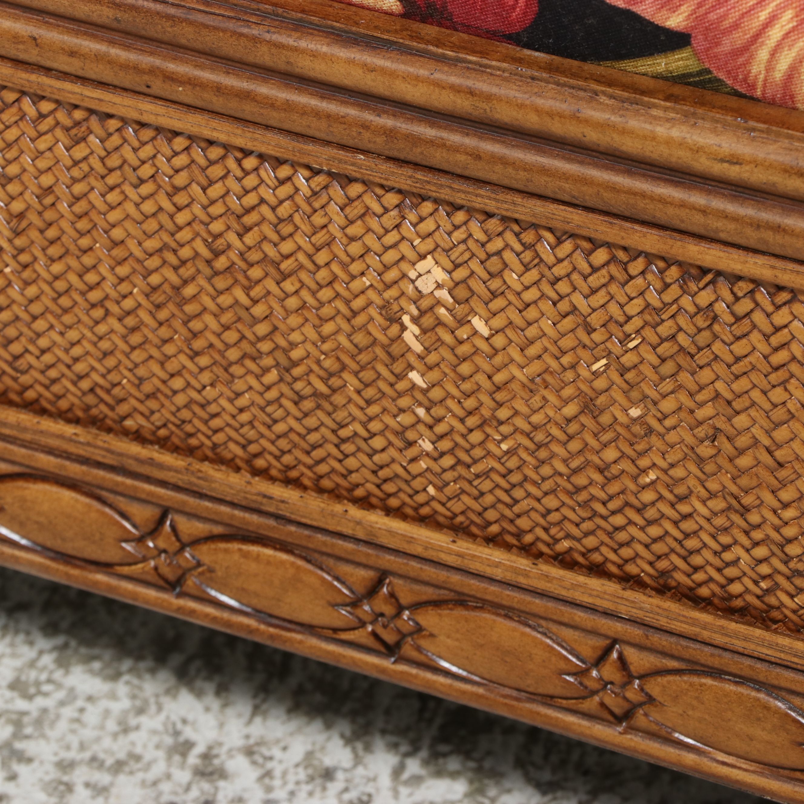 Broyhill Tropical Floral Upholstered Sofa, 21st Century