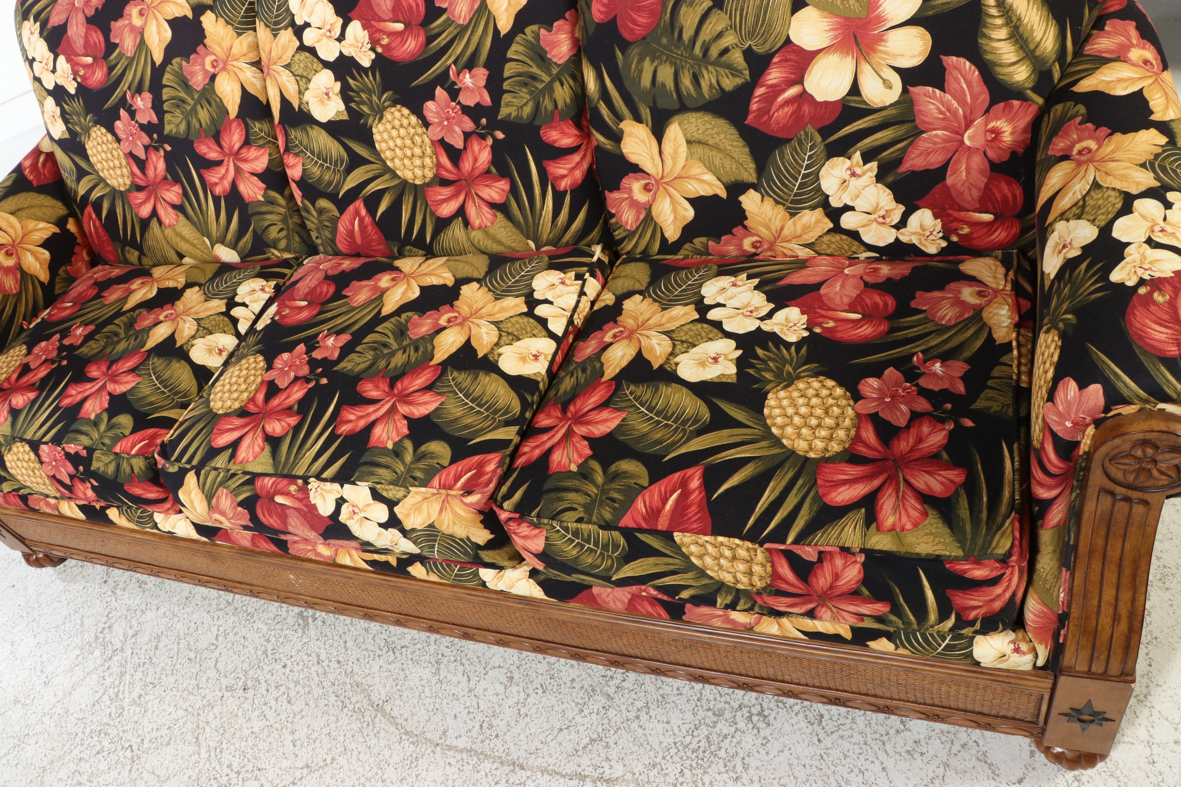 Broyhill Tropical Floral Upholstered Sofa, 21st Century