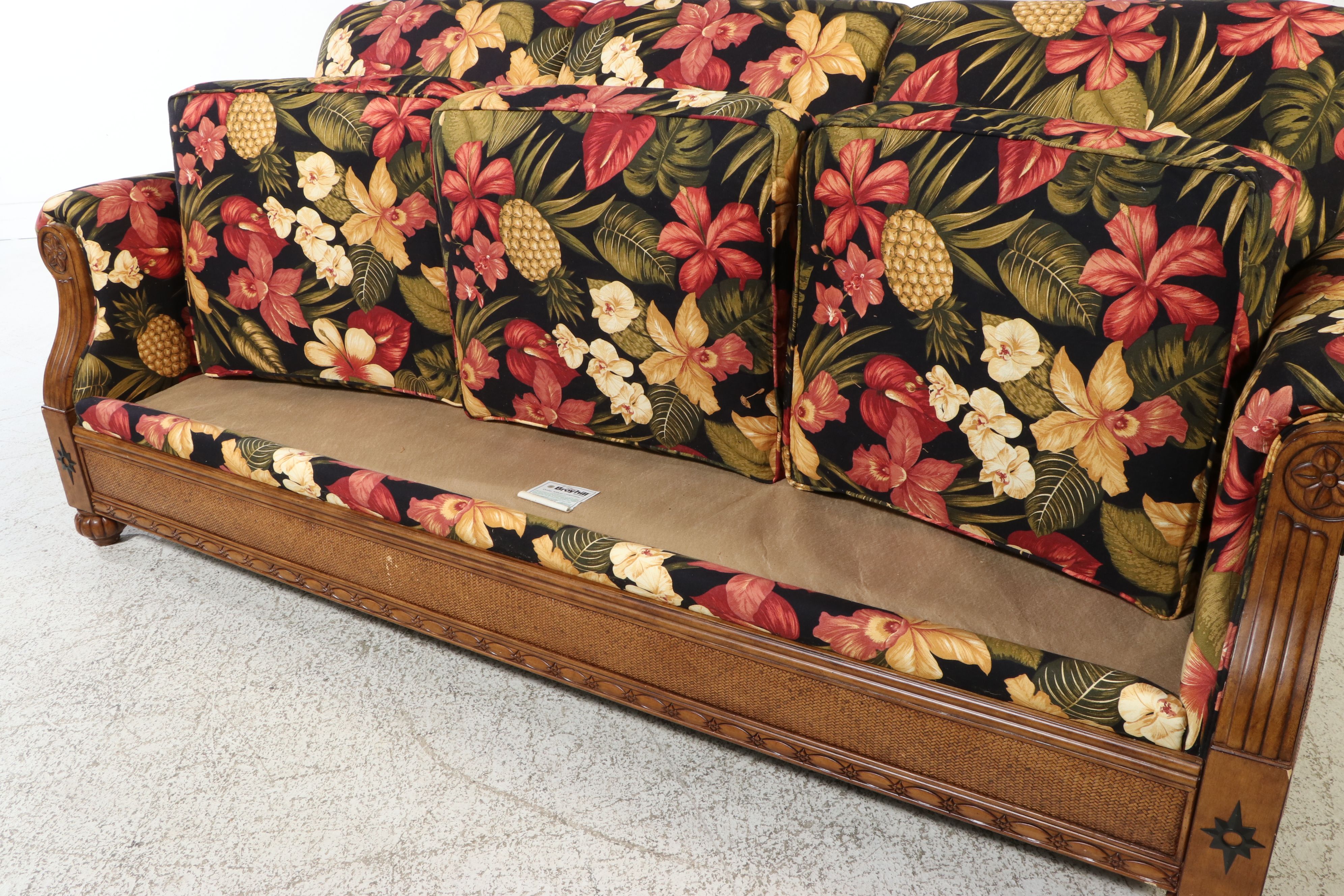 Broyhill Tropical Floral Upholstered Sofa, 21st Century