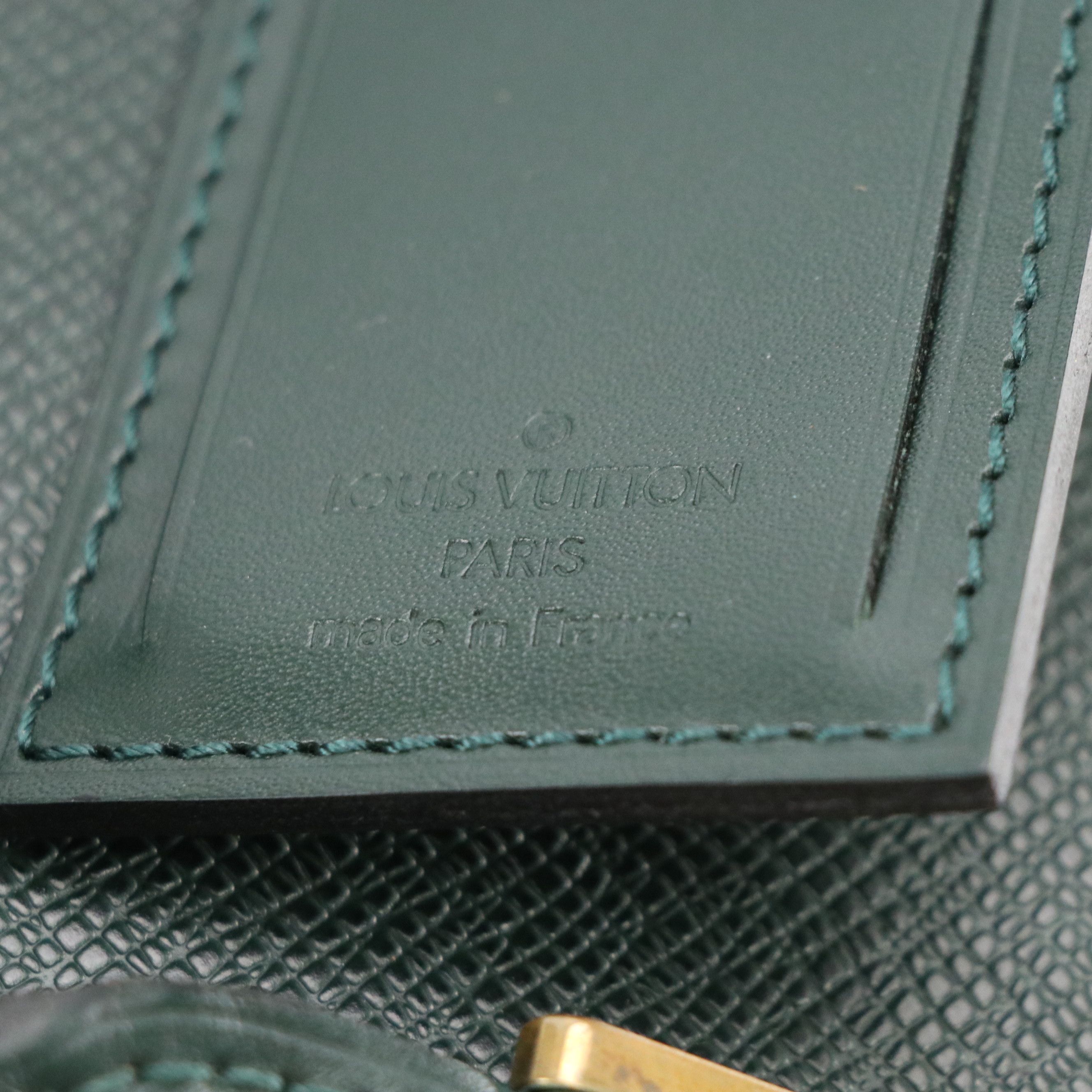 Louis Vuitton Helanga 1 Poche Travel Bag in Green Taïga Leather with Garment Bag