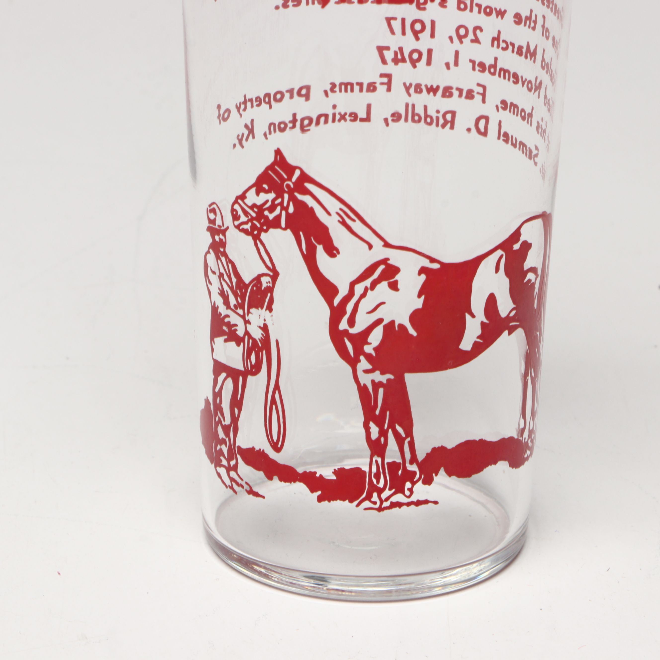 Libbey Kentucky Derby "Man O War, The Wonder Horse" Julep Glass
