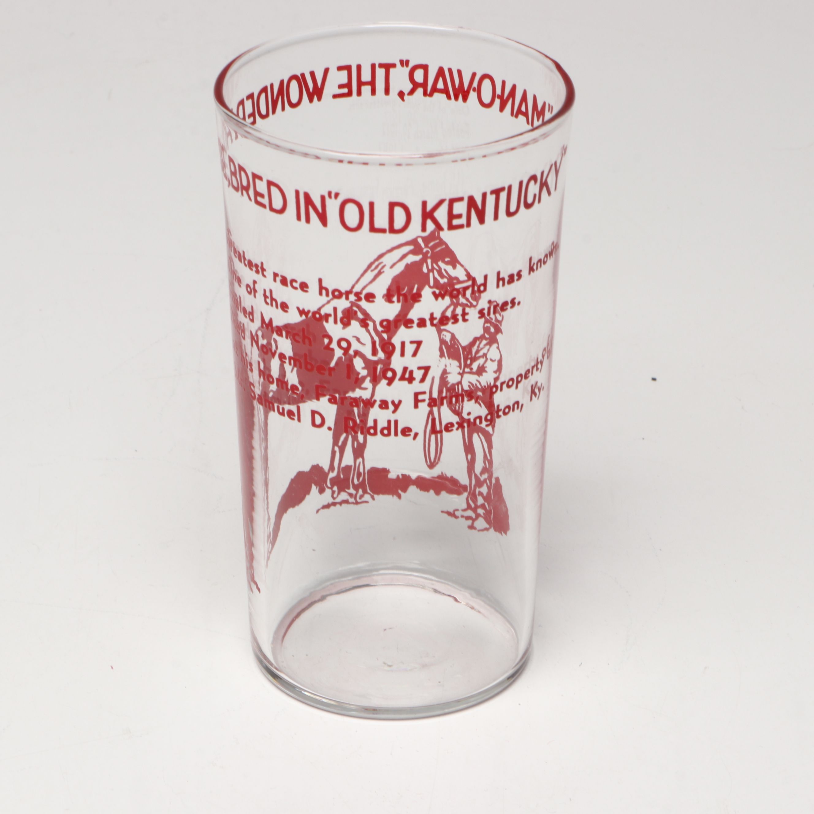 Libbey Kentucky Derby "Man O War, The Wonder Horse" Julep Glass