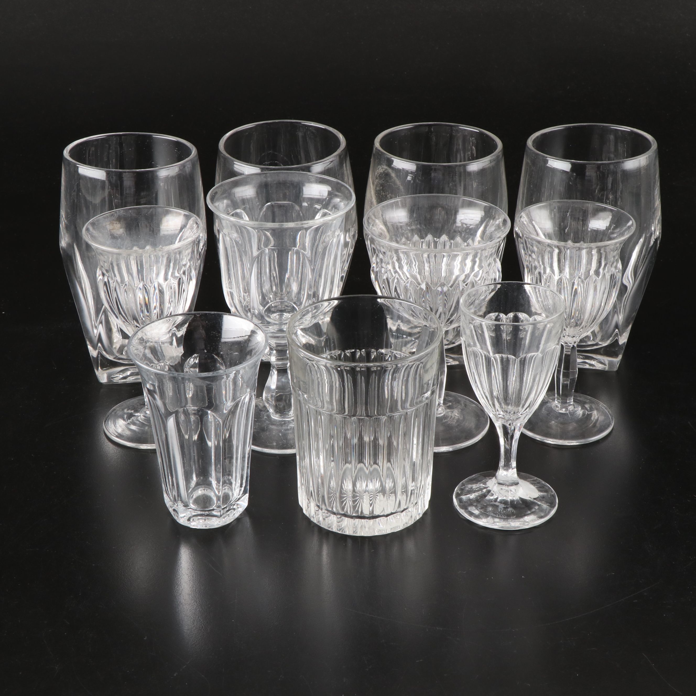 Heisey "Coleport Clear" Soda Tumblers with More Glassware, Mid-20th Century