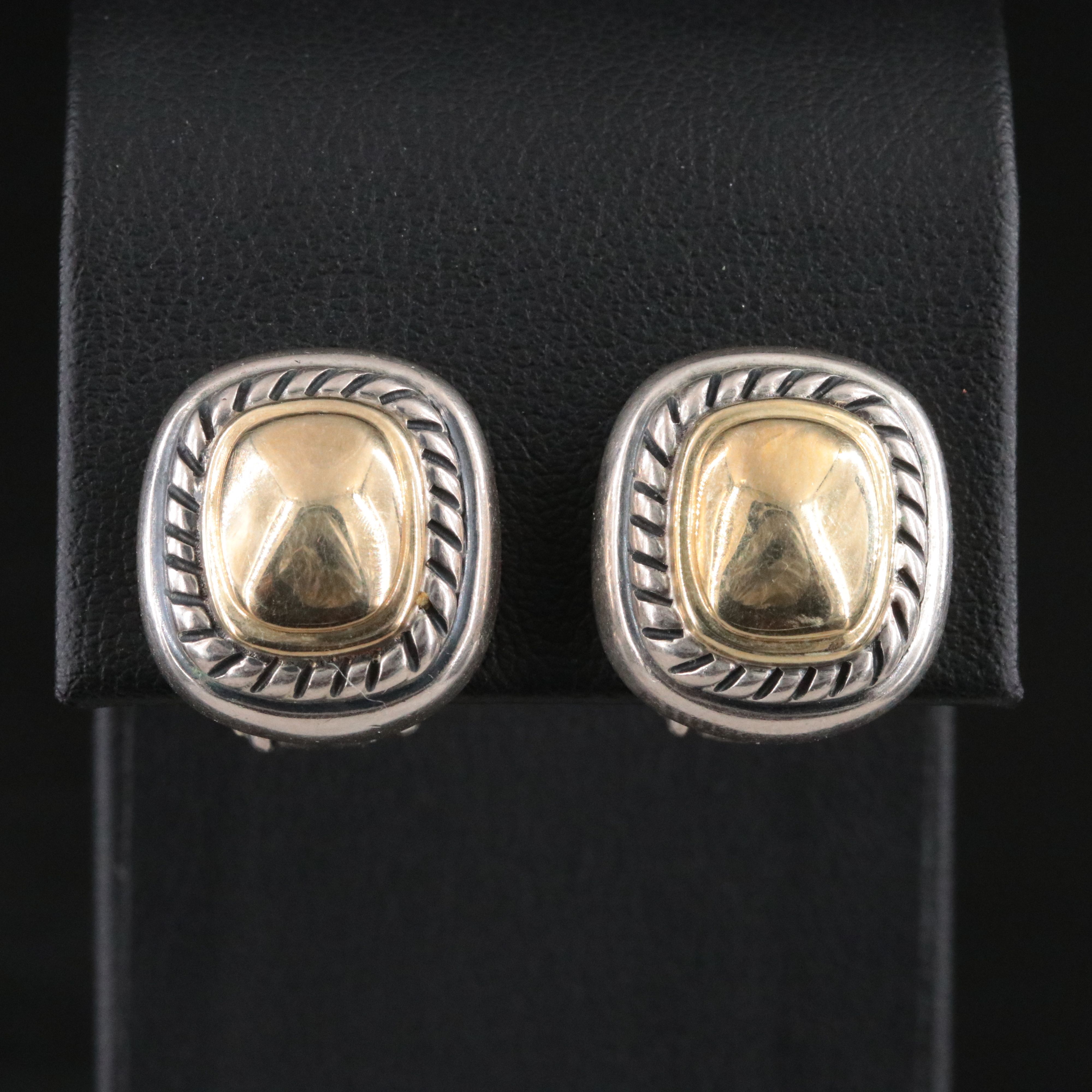 David Yurman Albion Sterling and 14K Earrings