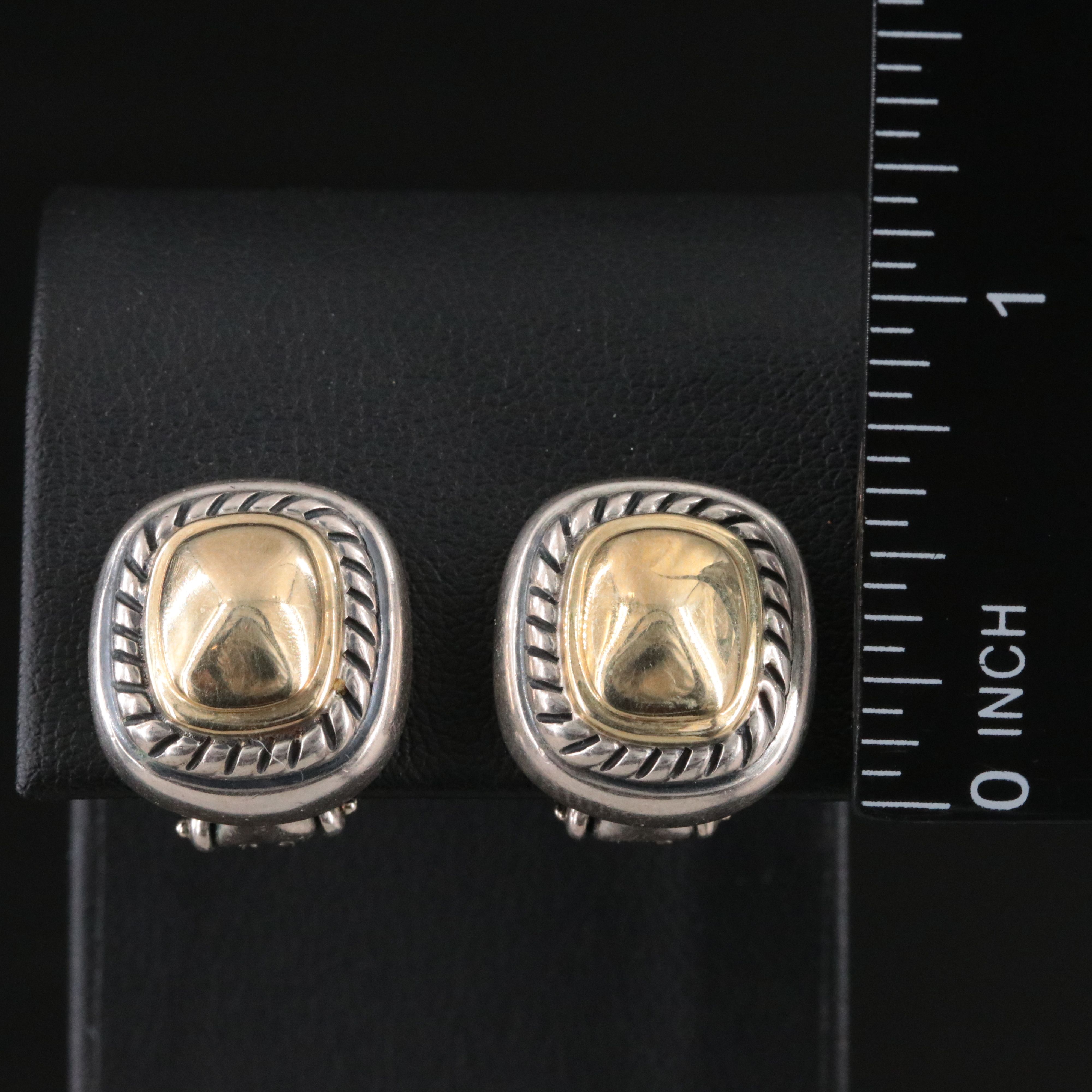 David Yurman Albion Sterling and 14K Earrings