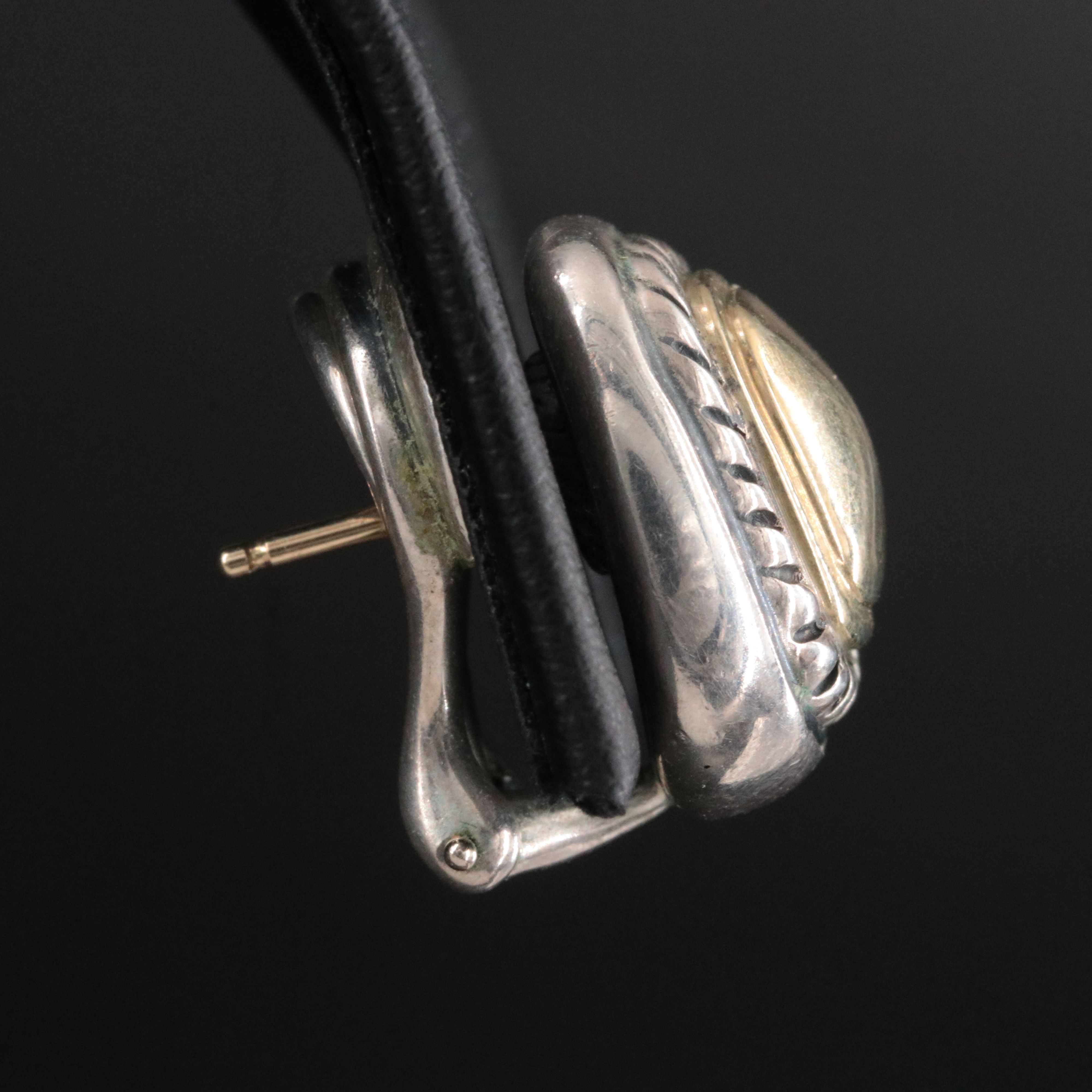 David Yurman Albion Sterling and 14K Earrings