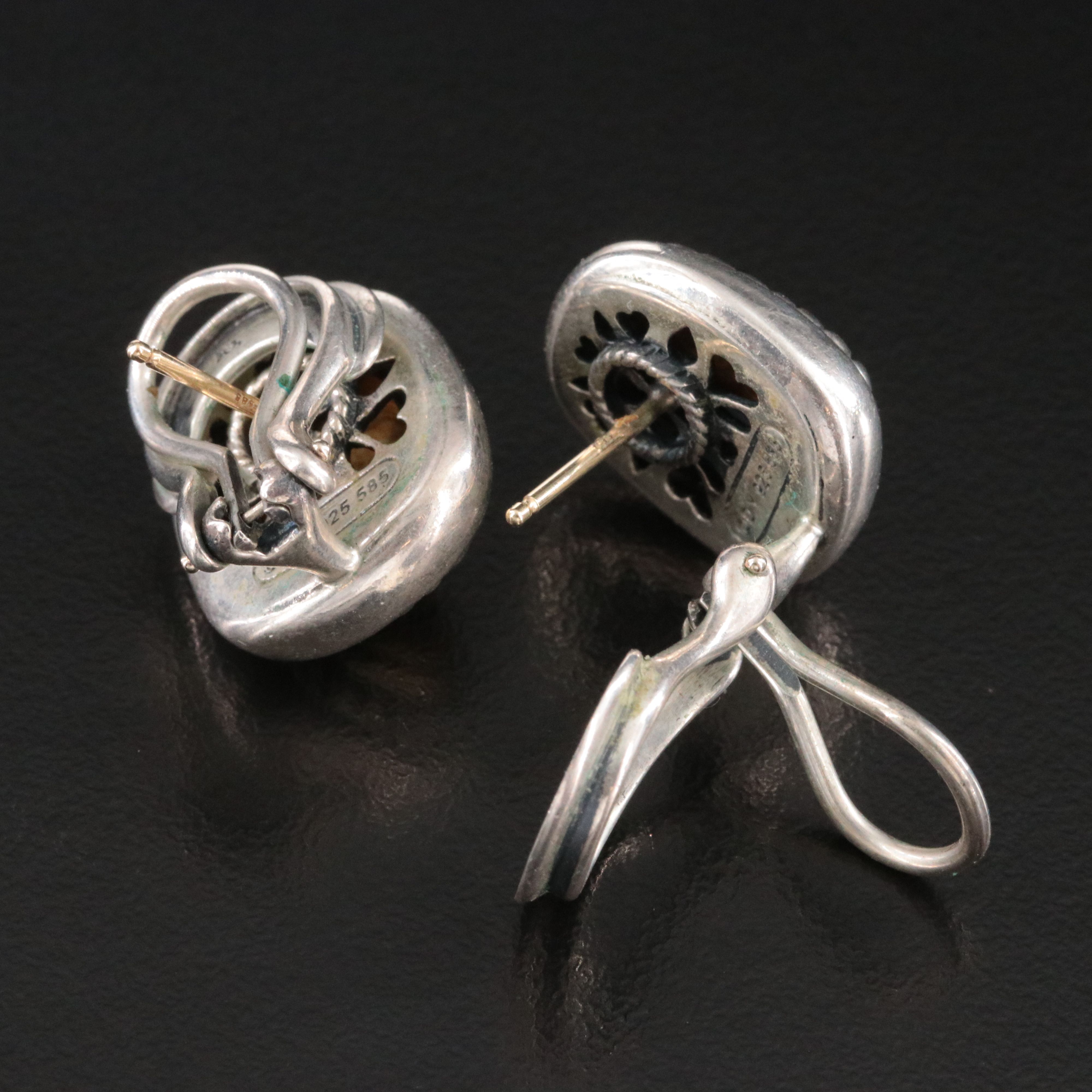 David Yurman Albion Sterling and 14K Earrings