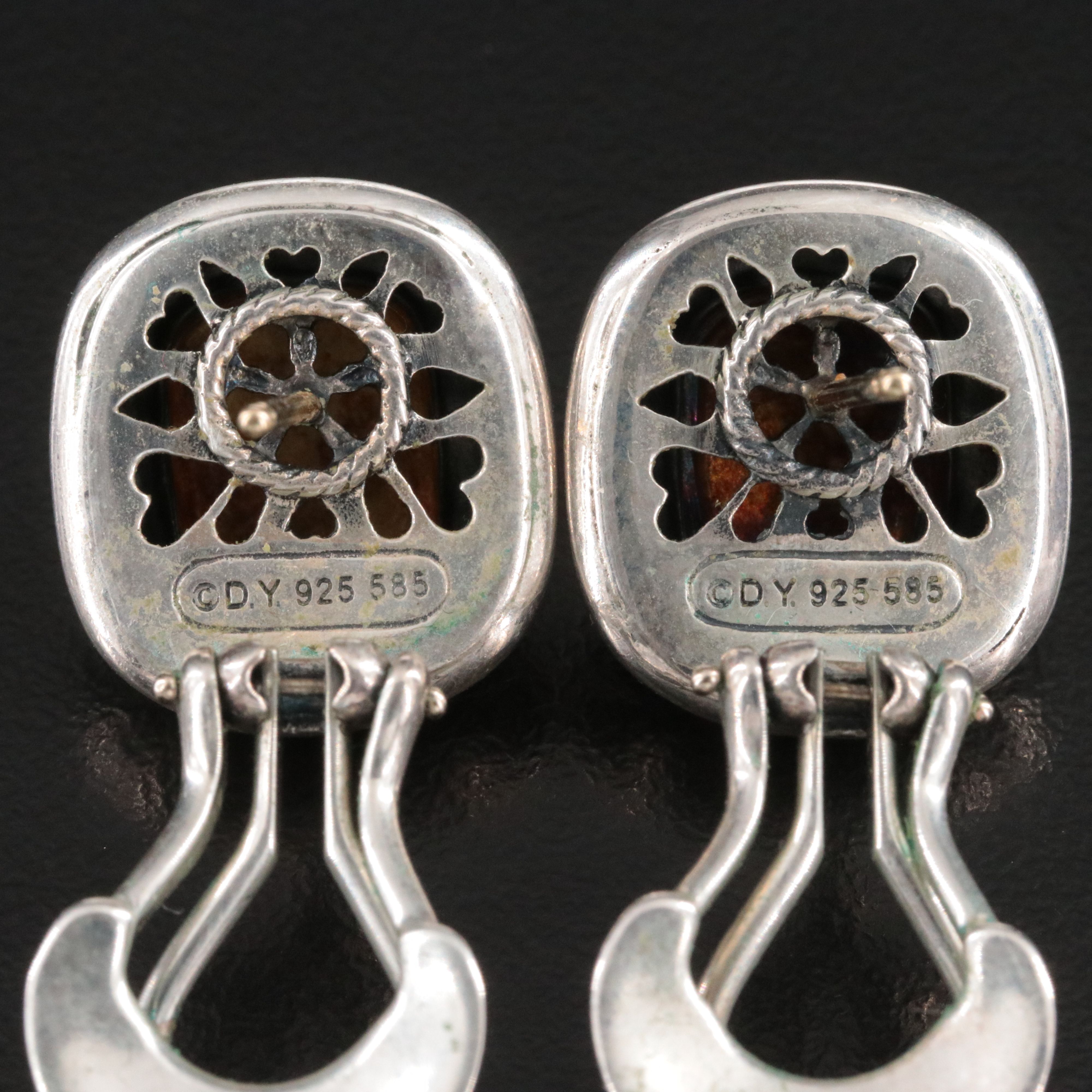 David Yurman Albion Sterling and 14K Earrings