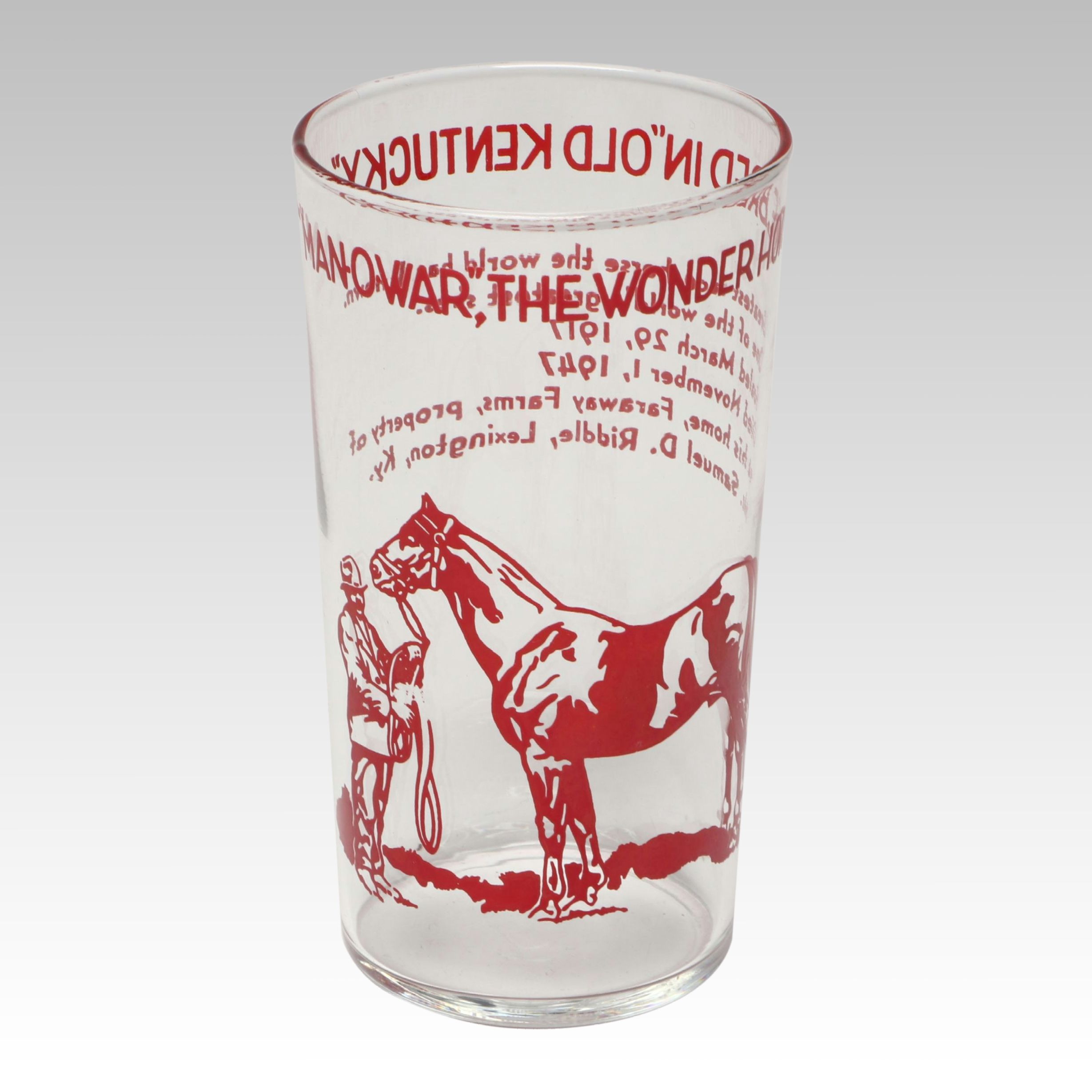 Libbey Kentucky Derby "Man O War, The Wonder Horse" Julep Glass